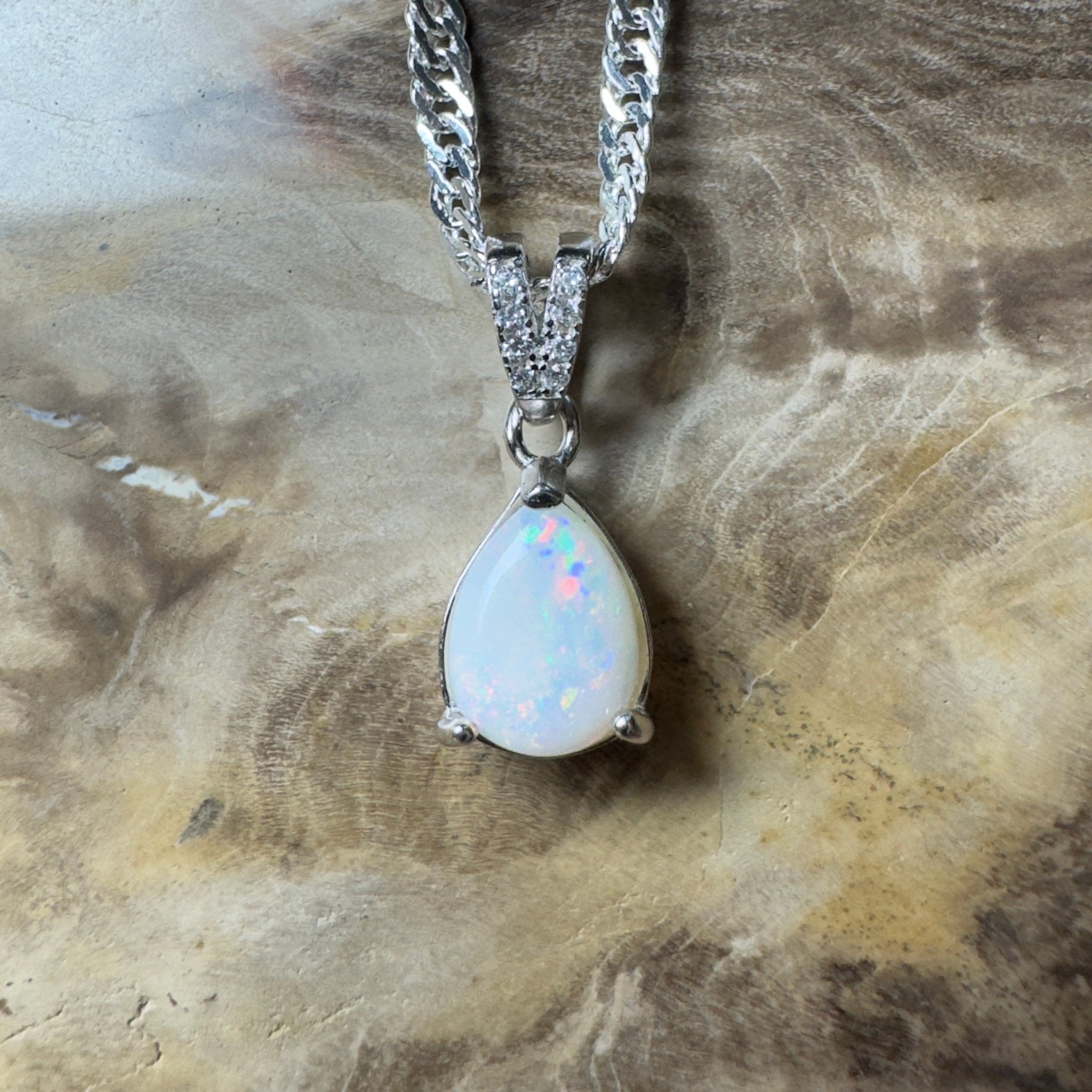 Stuart Range Glow - 0.9ct Coober Pedy Opal 925 Silver Pendant