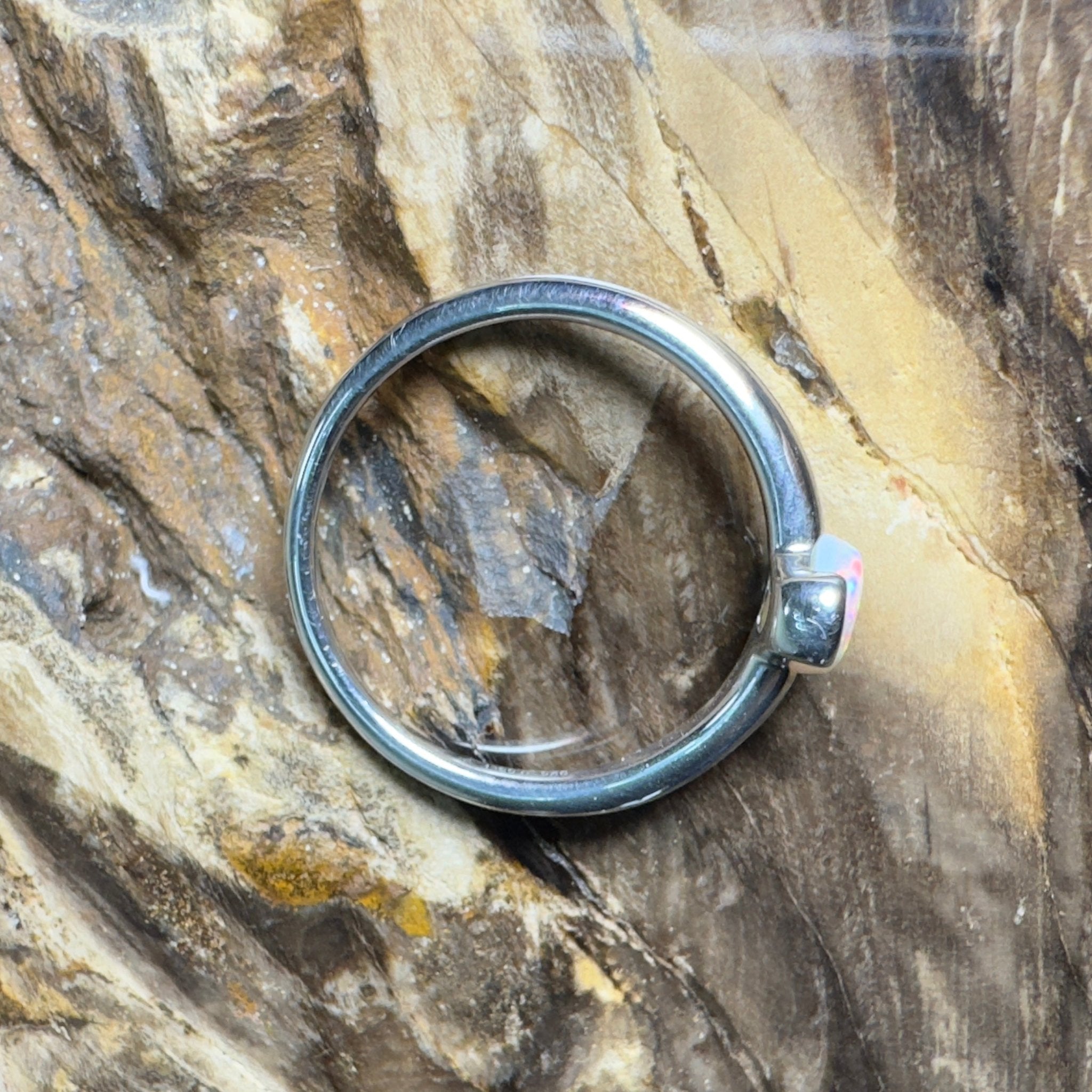 Stuart Shelf Glow ~ 0.55ct Solid Coober Pedy Opal 925 Silver Ring