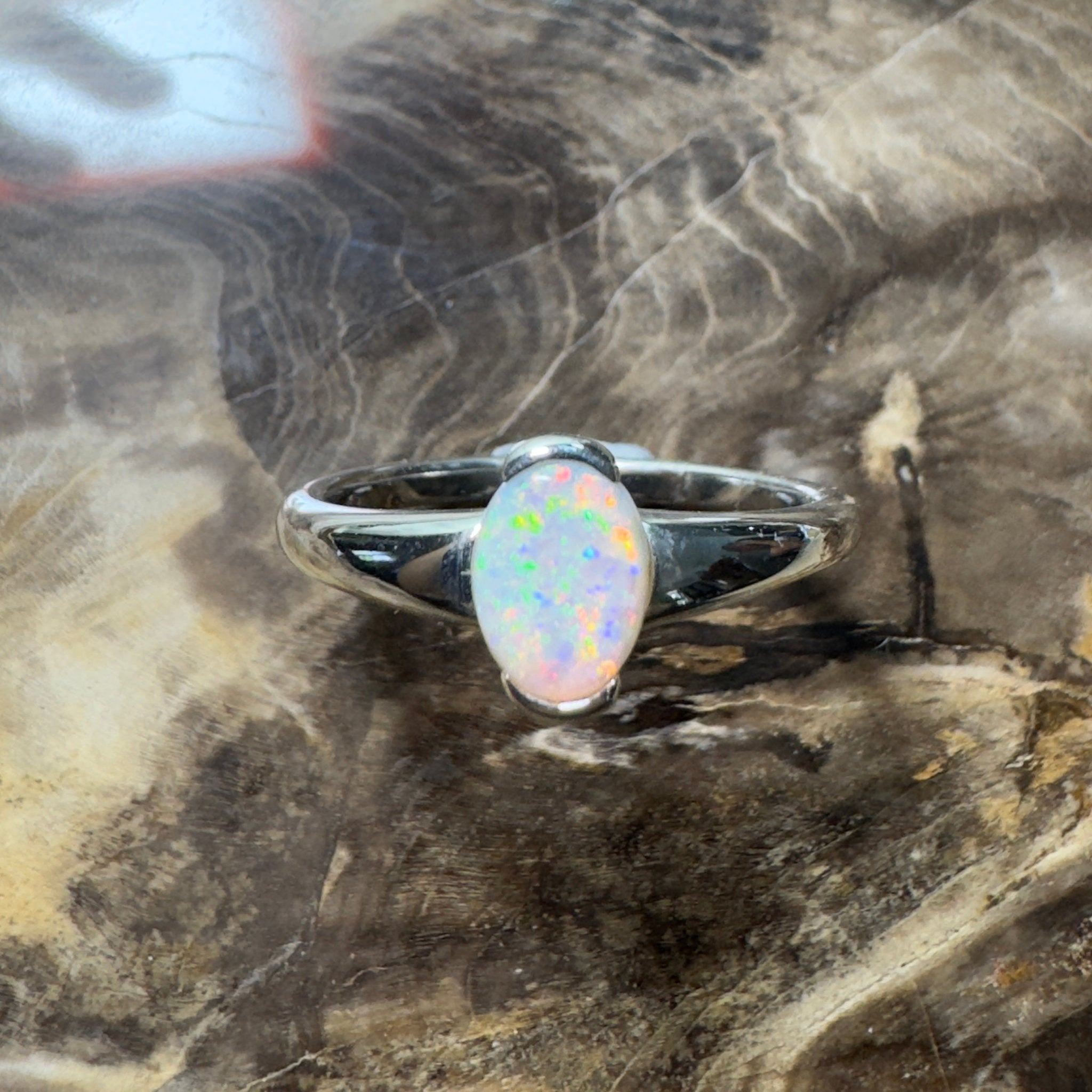Stuart Shelf Glow ~ 0.55ct Solid Coober Pedy Opal 925 Silver Ring
