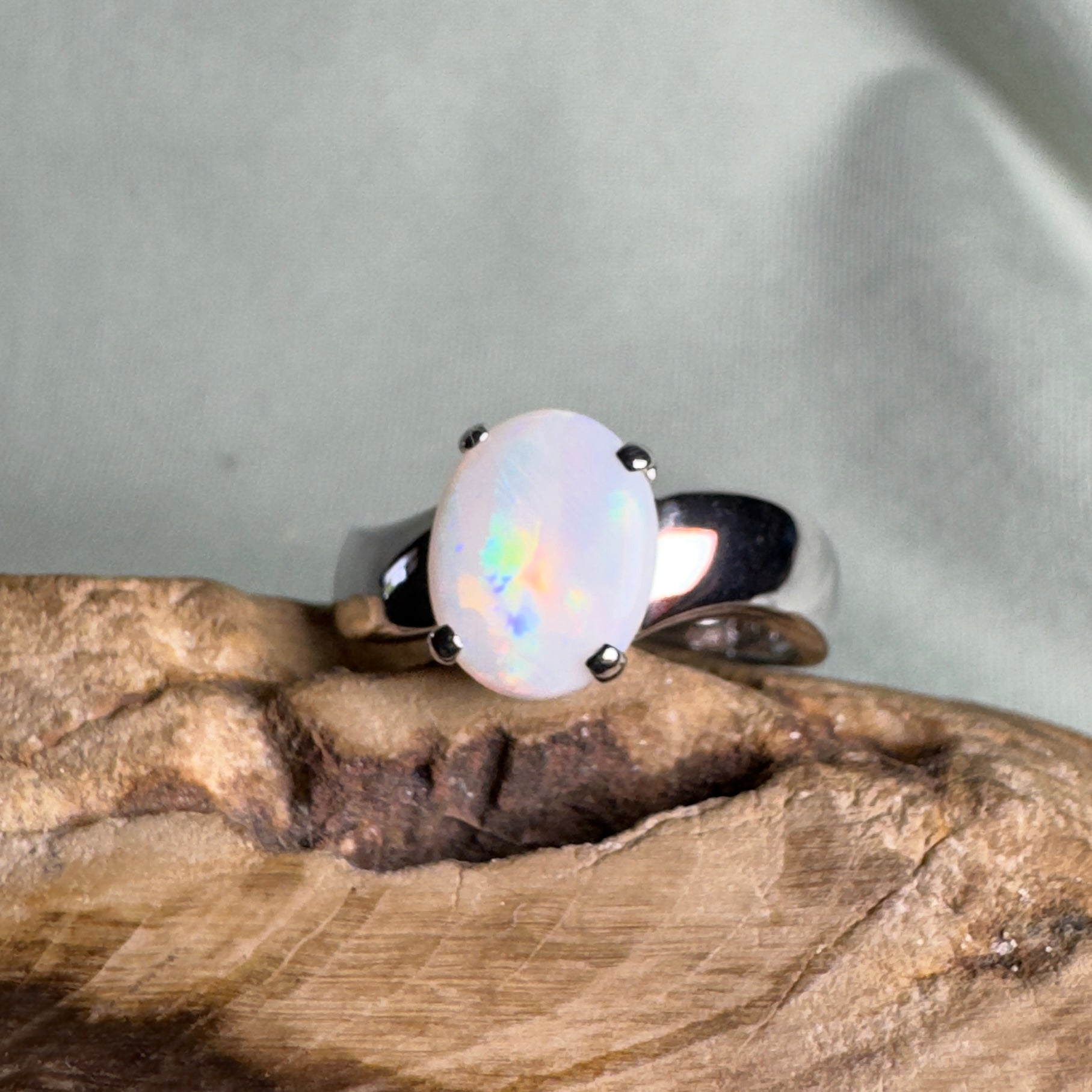 Sturt Starlight - 1.6ct Solid Coober Pedy Opal 925 Silver Ring
