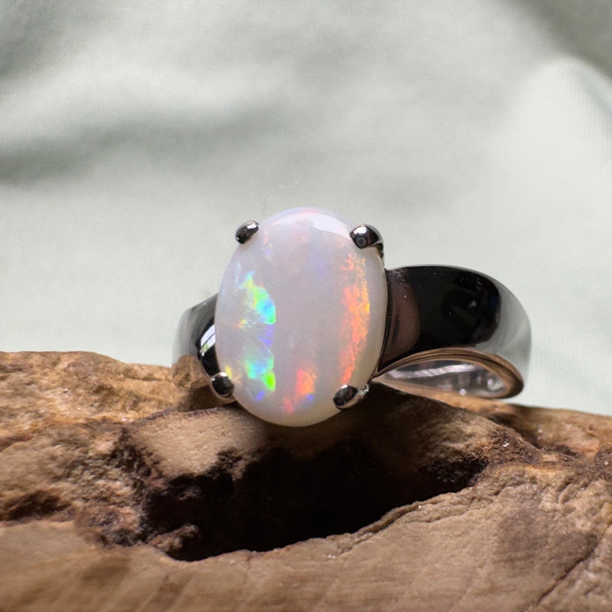 Sturt Starlight - 1.6ct Solid Coober Pedy Opal 925 Silver Ring