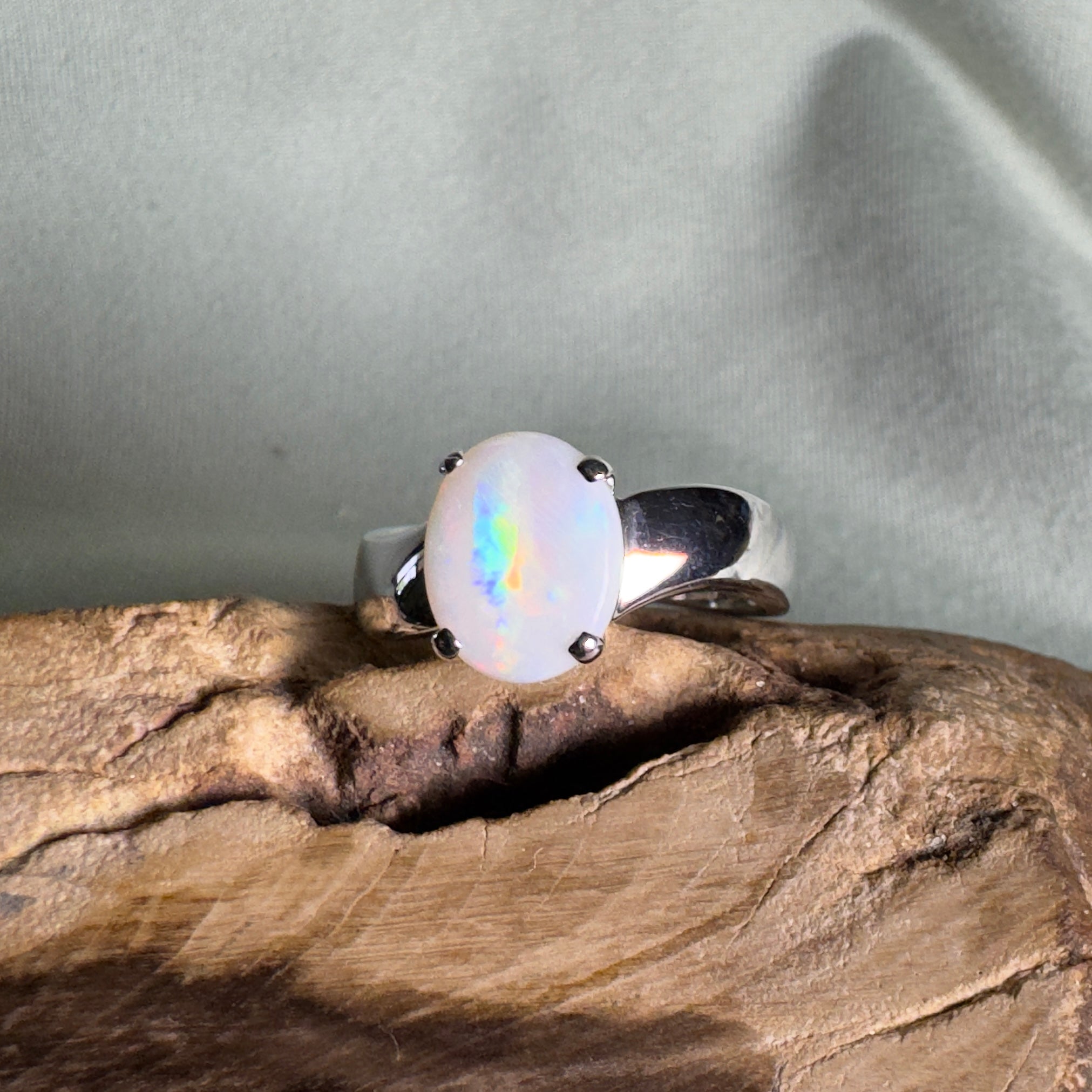 Sturt Starlight - 1.6ct Solid Coober Pedy Opal 925 Silver Ring