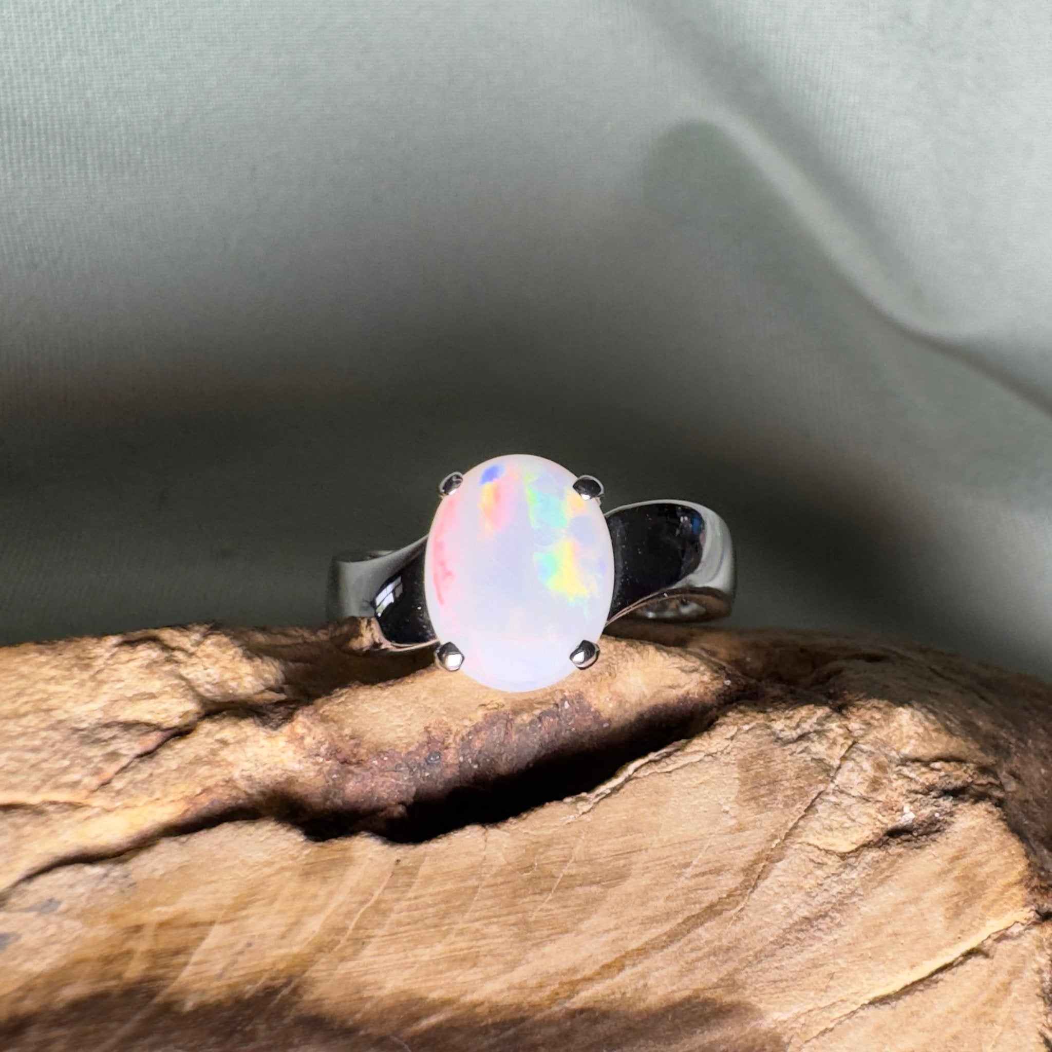 Sturt Starlight - 1.6ct Solid Coober Pedy Opal 925 Silver Ring