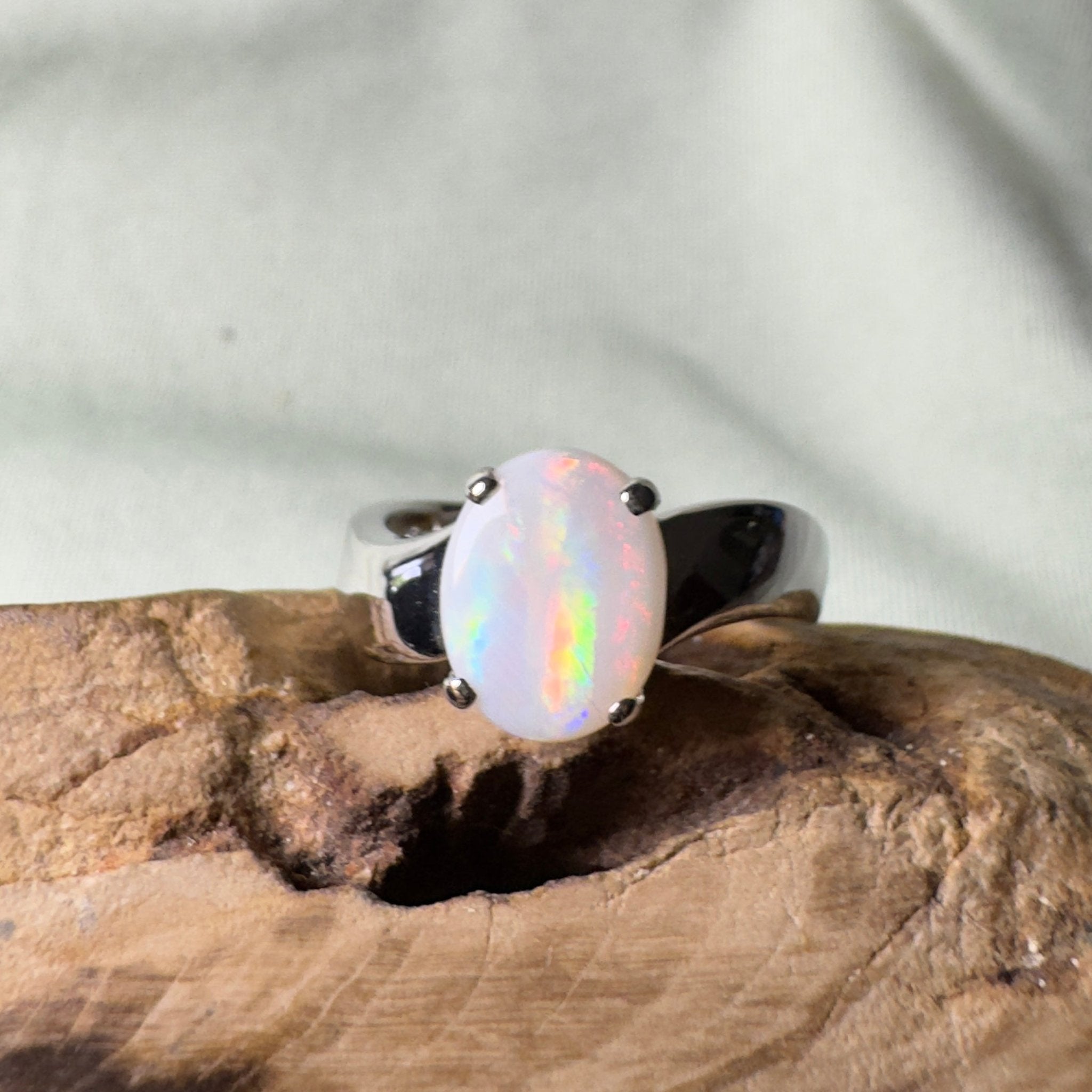 Sturt Starlight - 1.6ct Solid Coober Pedy Opal 925 Silver Ring