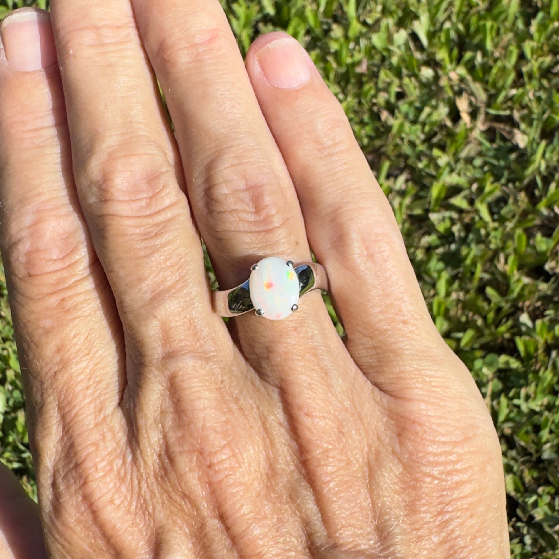 Sturt Starlight - 1.6ct Solid Coober Pedy Opal 925 Silver Ring