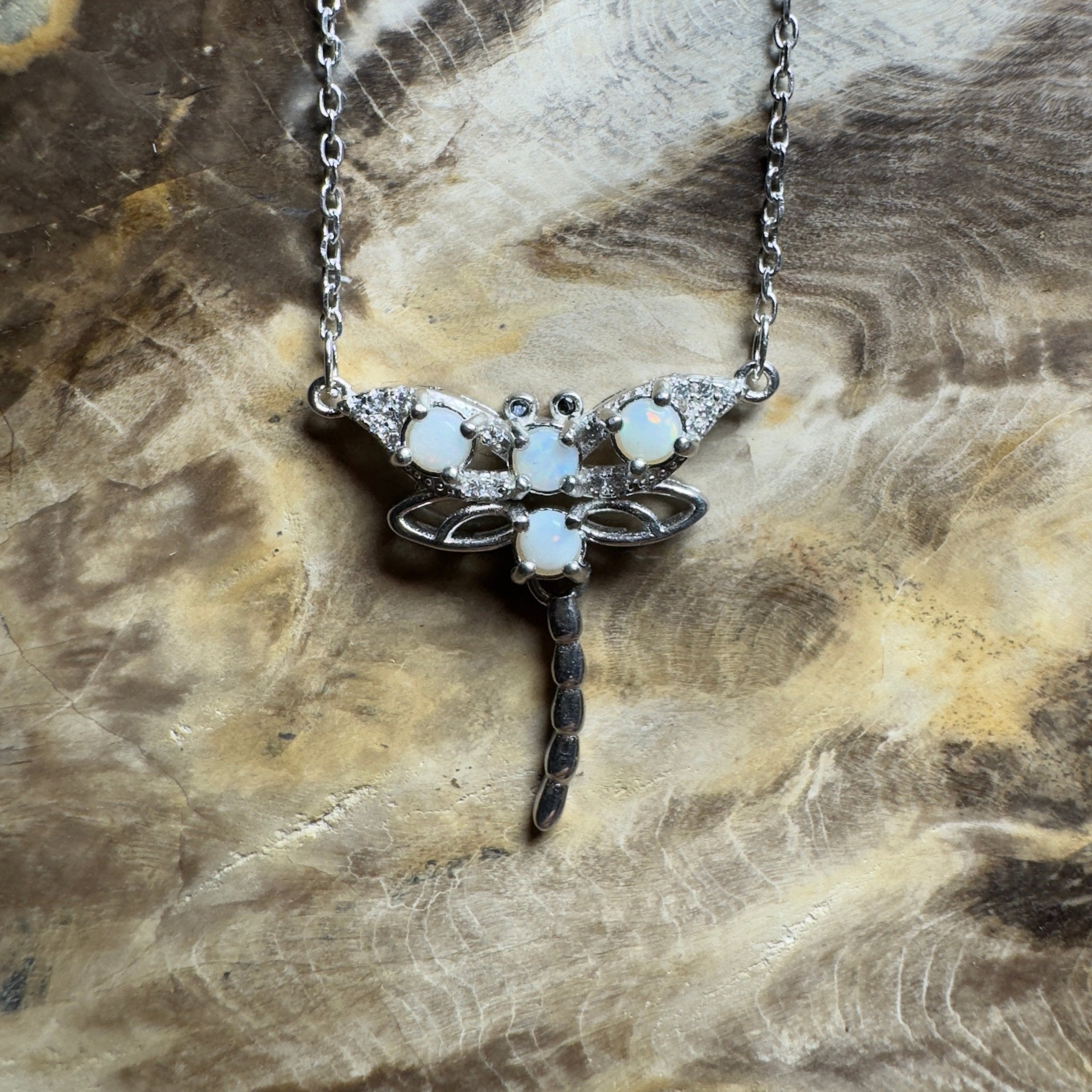 Summer Dragonfly ~ Handcrafted 1.2ct Coober Pedy Opal Dragonfly Pendant