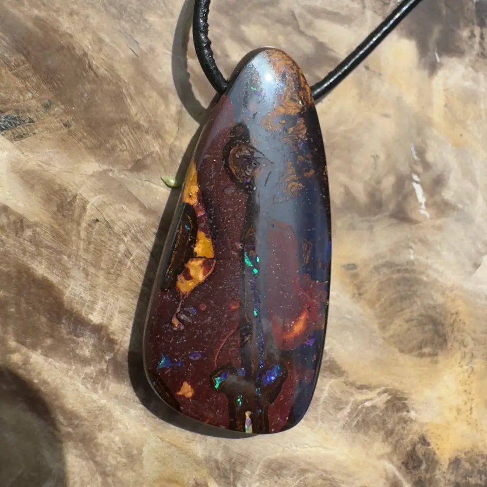 ‘Summer Night Vibes' ~ Handcrafted 49ct Solid Queensland Koroit Opal Pendant Necklace