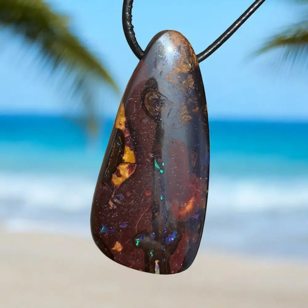 ‘Summer Night Vibes' ~ Handcrafted 49ct Solid Queensland Koroit Opal Pendant Necklace