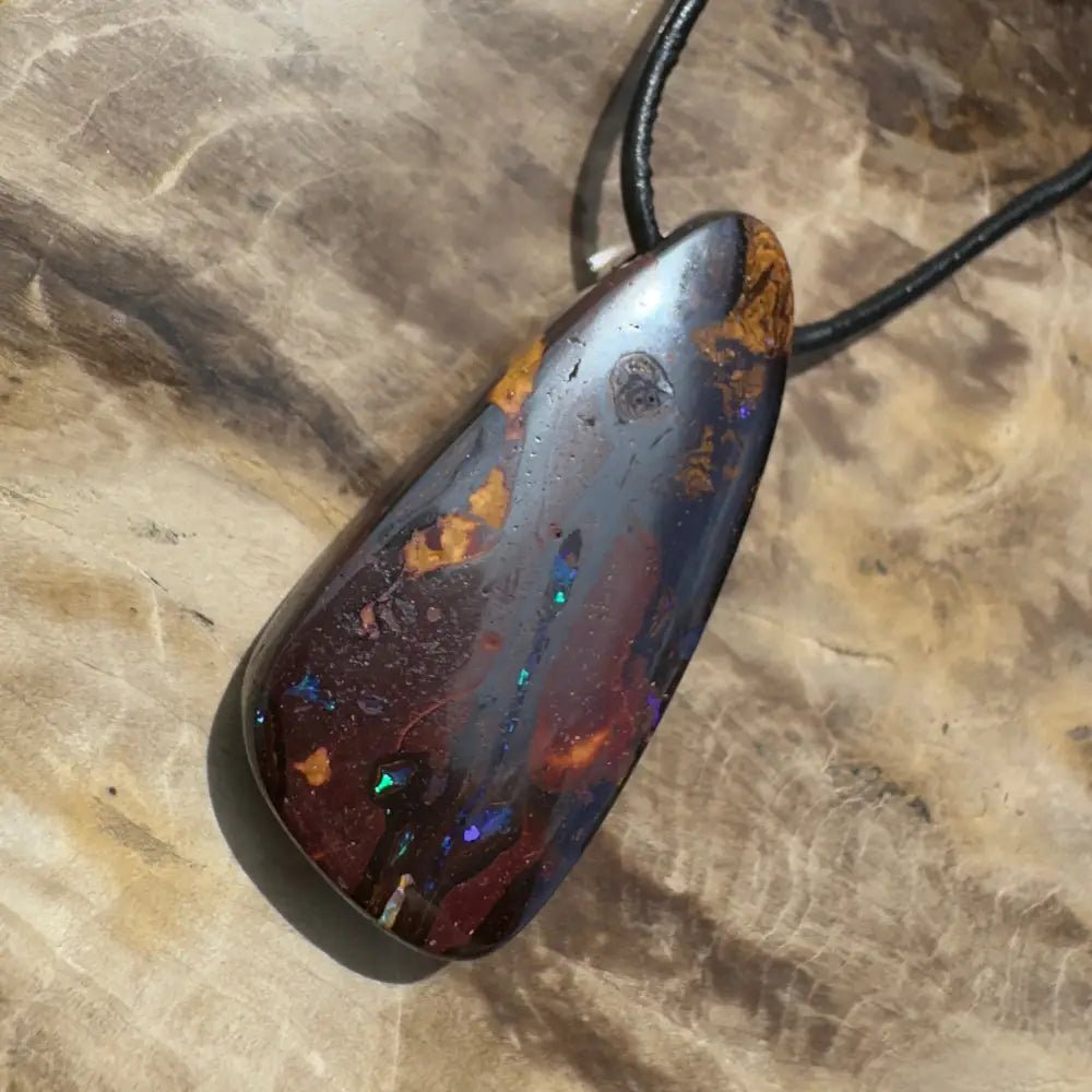 ‘Summer Night Vibes' ~ Handcrafted 49ct Solid Queensland Koroit Opal Pendant Necklace