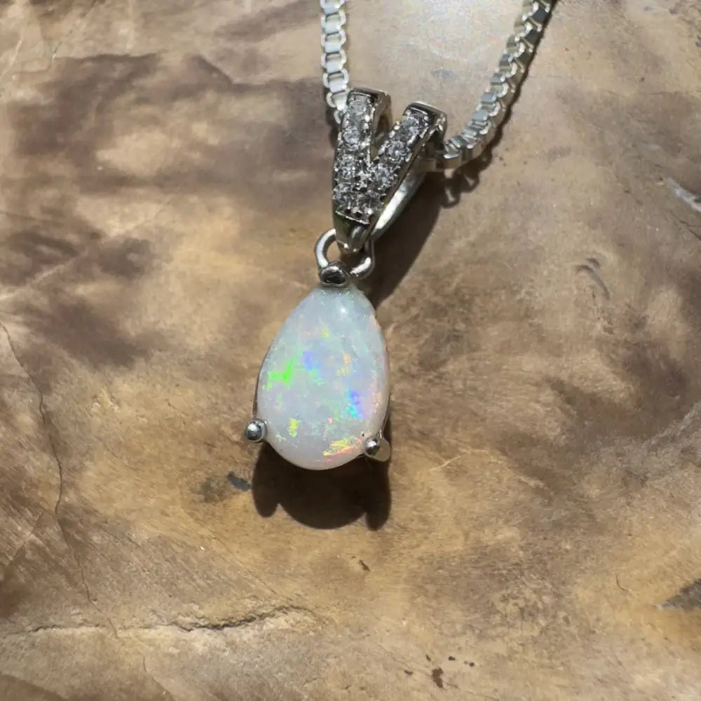 ‘Sunset Serenity' ~ Handcrafted 0.6ct Solid Coober Pedy Opal 925 Sterling Silver Pendant Necklace