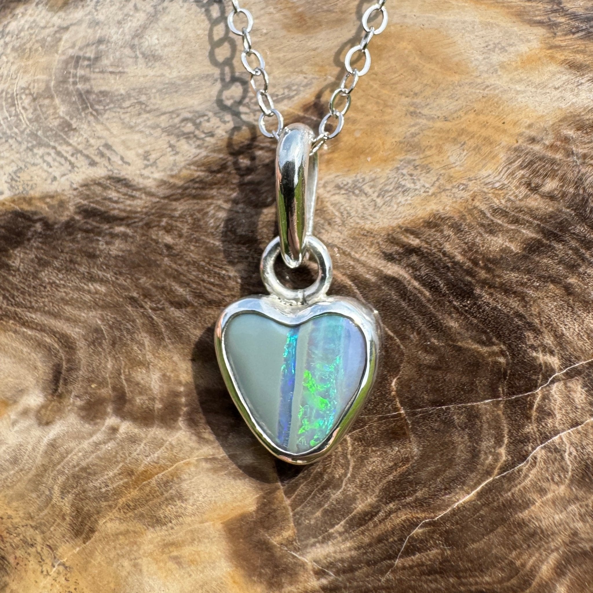 Sunshine Coastal Love ~ 1.5ct Lightning Ridge Opal 925 Silver Pendant