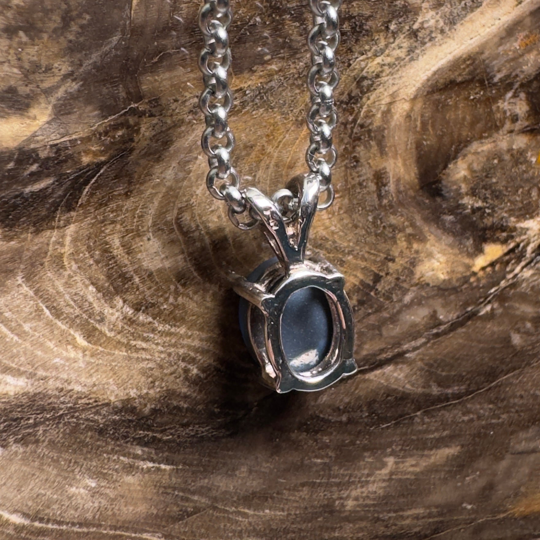 Talawanta Shadow ~ 1ct Lightning Ridge Black Opal 925 Silver Pendant