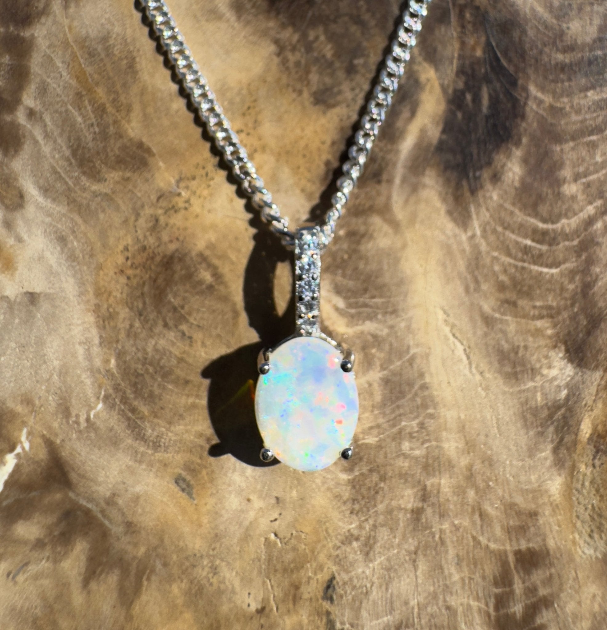 Tallaringa Mirage ~ 0.8ct Coober Pedy Opal 925 Silver Pendant
