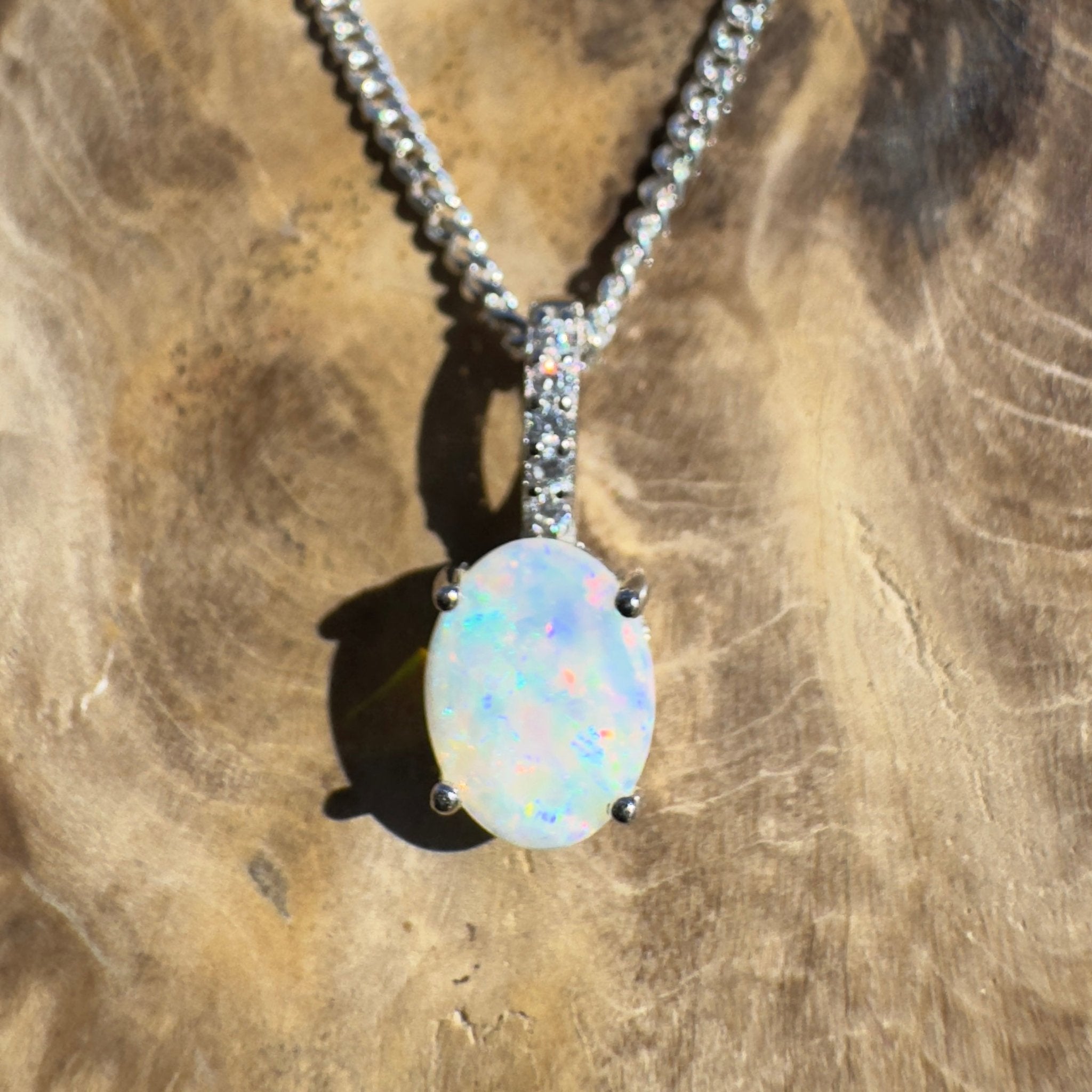 Tallaringa Mirage ~ 0.8ct Coober Pedy Opal 925 Silver Pendant