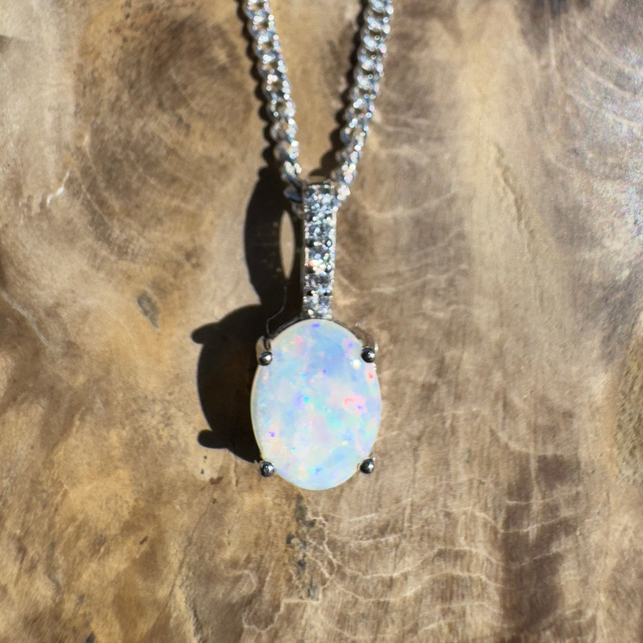 Tallaringa Mirage ~ 0.8ct Coober Pedy Opal 925 Silver Pendant
