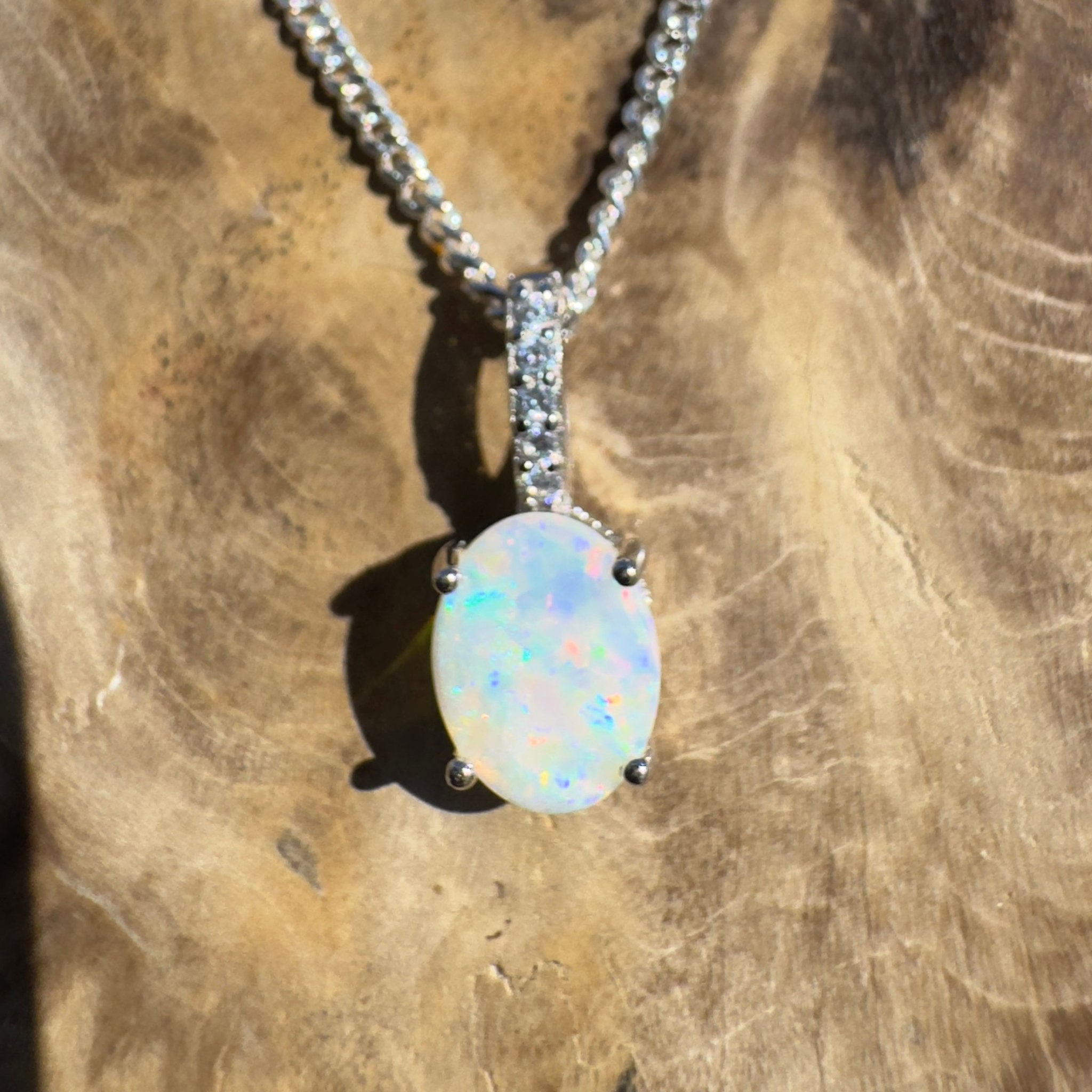 Tallaringa Mirage ~ 0.8ct Coober Pedy Opal 925 Silver Pendant
