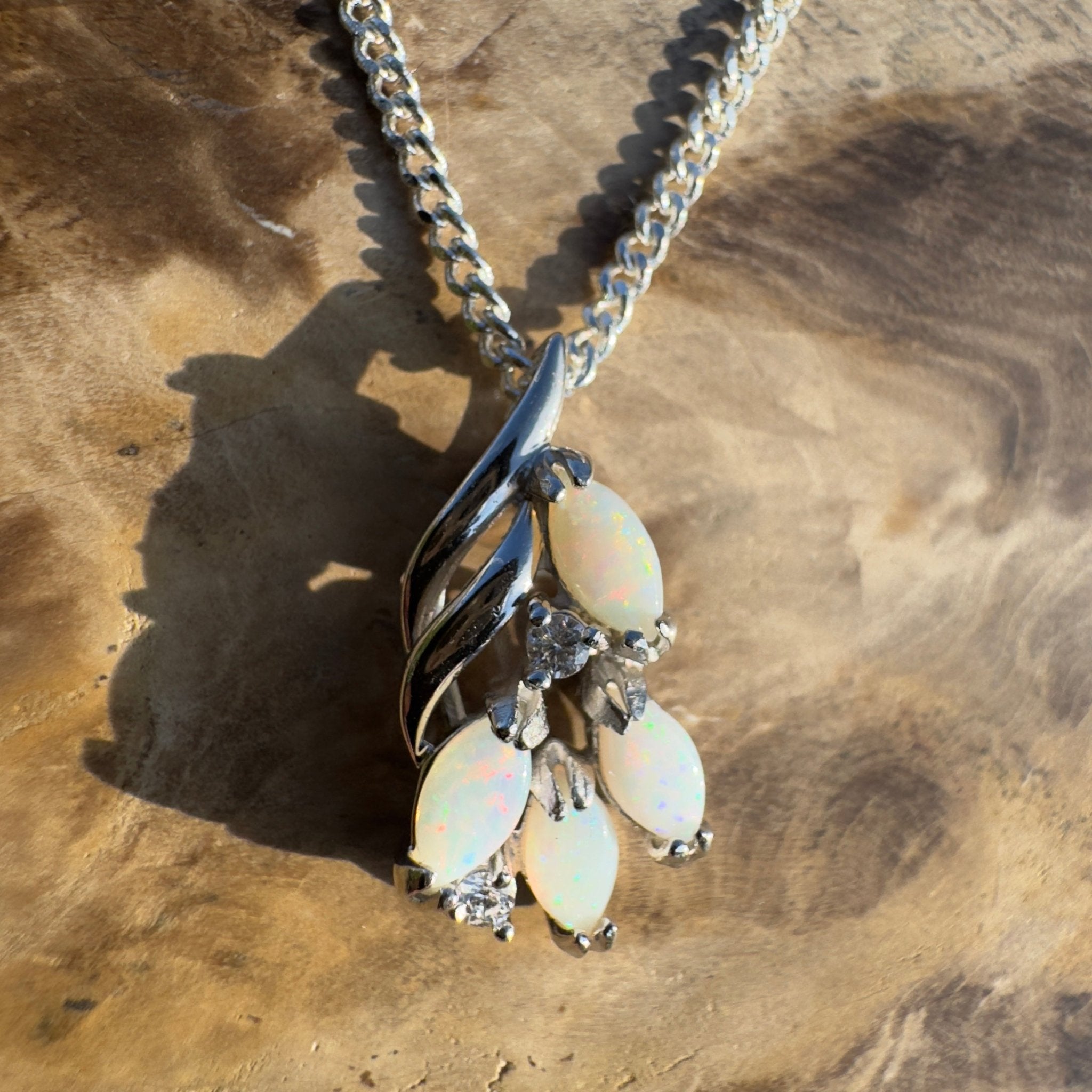 Tanami Ember Trail – 1ct Coober Pedy Opal 925 Silver Pendant