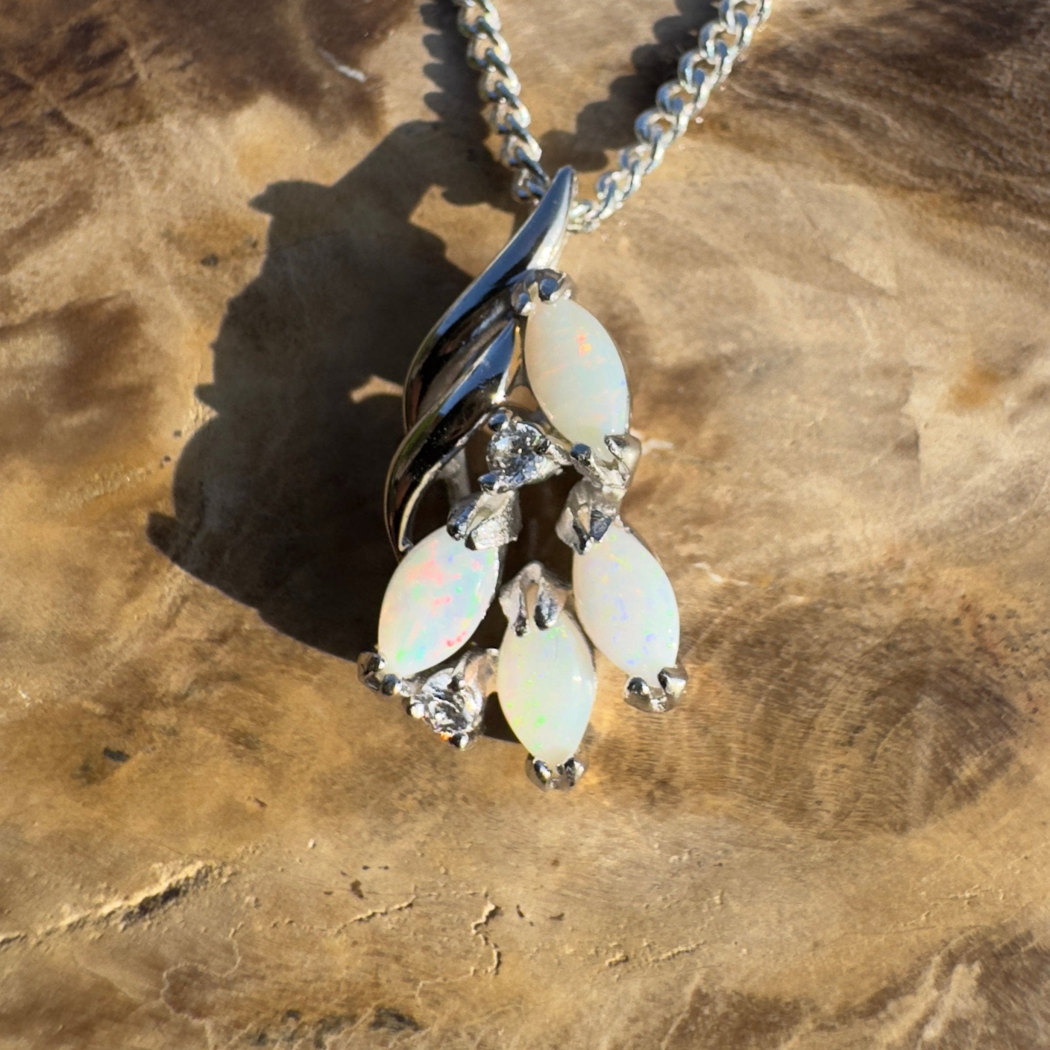 Tanami Ember Trail – 1ct Coober Pedy Opal 925 Silver Pendant