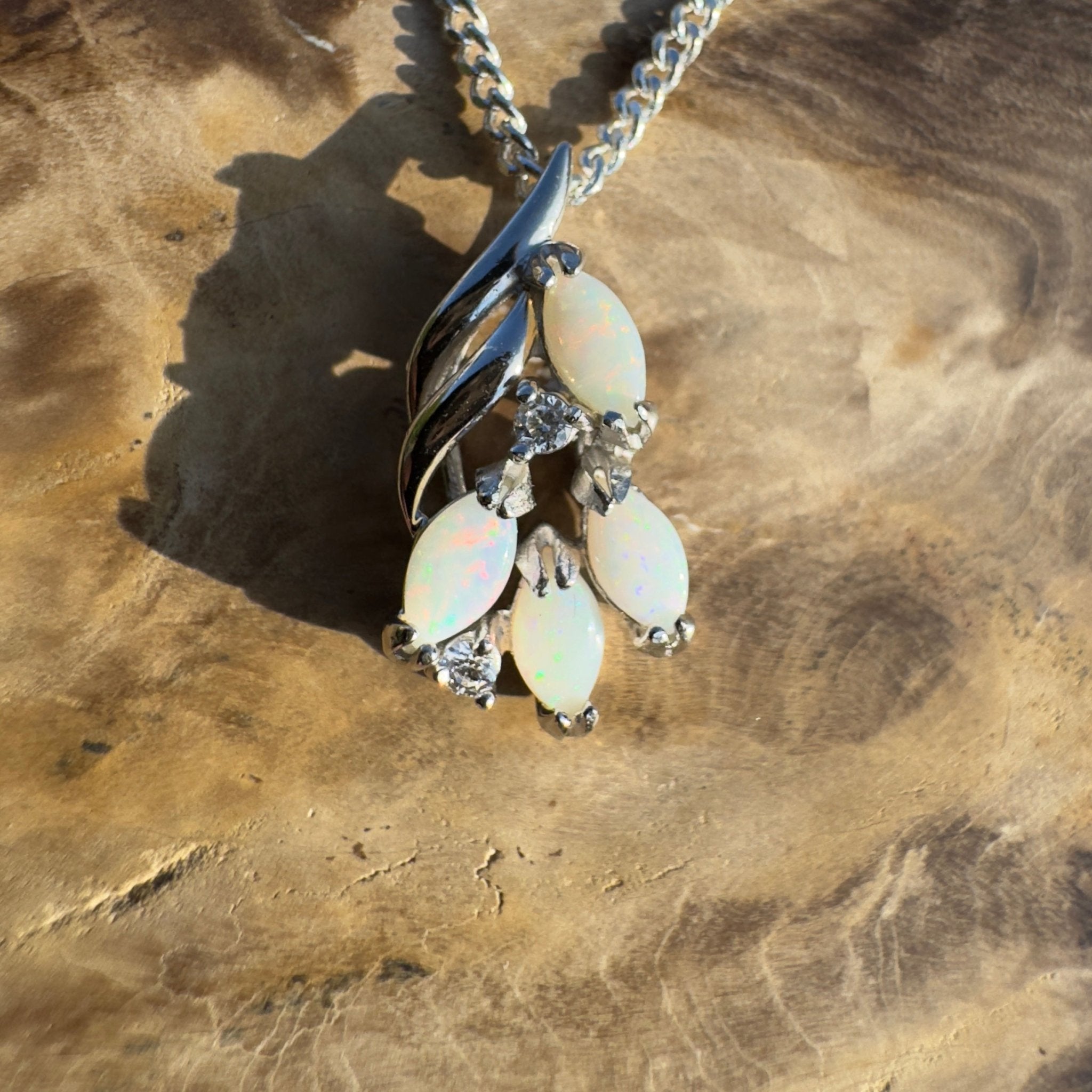 Tanami Ember Trail – 1ct Coober Pedy Opal 925 Silver Pendant