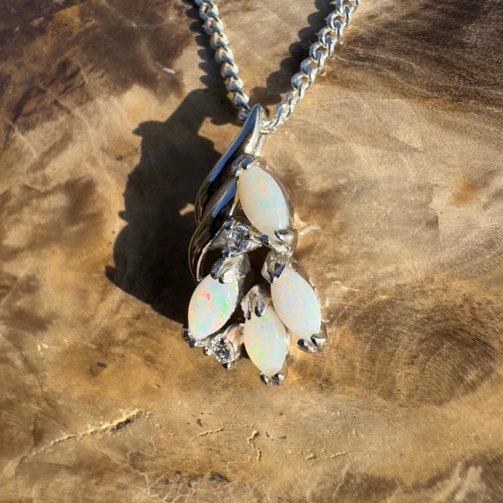 Tanami Ember Trail – 1ct Coober Pedy Opal 925 Silver Pendant