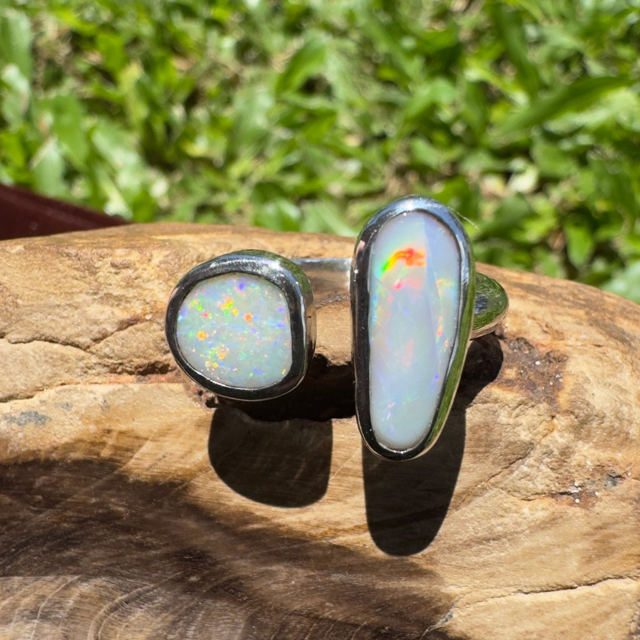 Tasman Twinlight – 1.8ct Solid Lightning Ridge Opal 925 Sterling Silver Ring