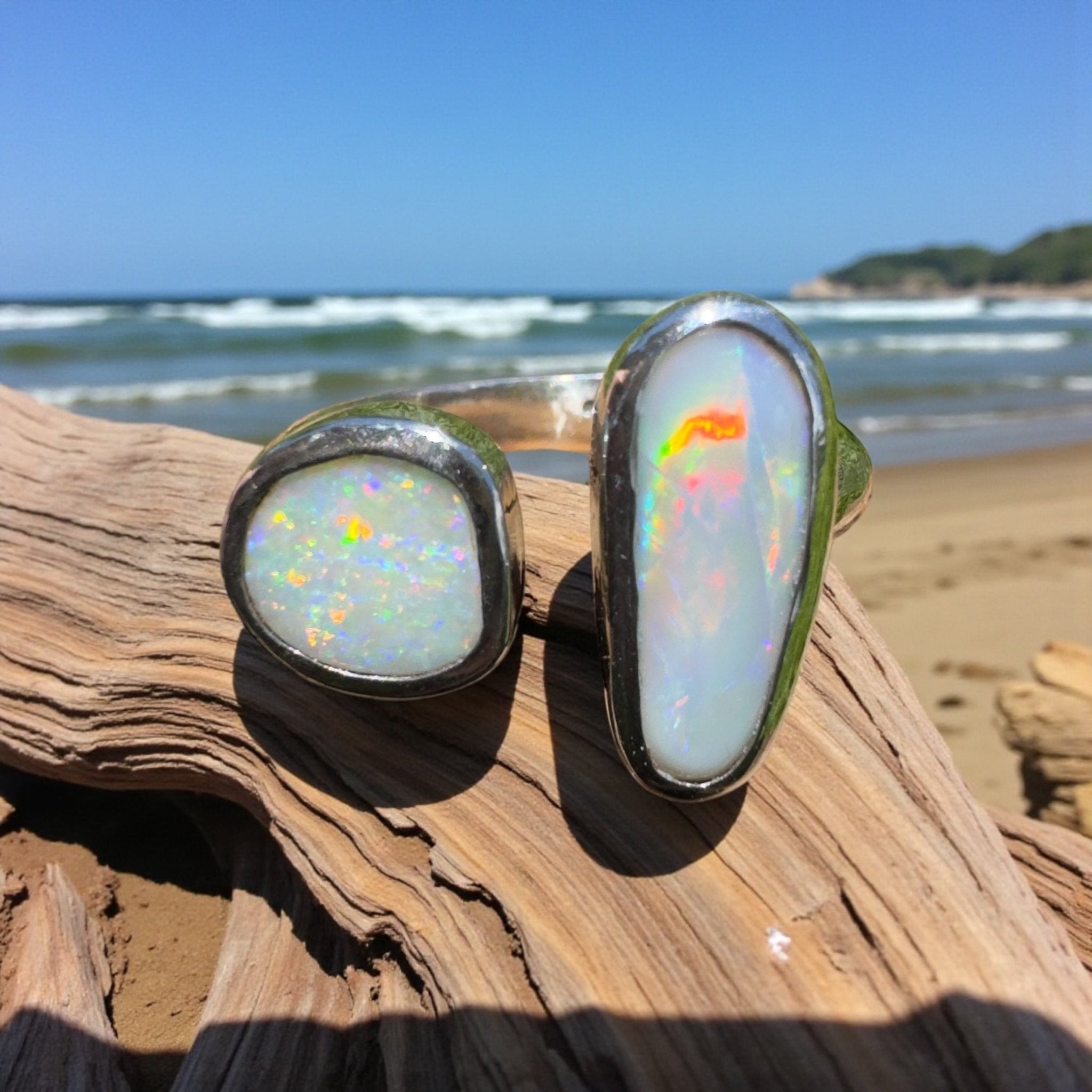 Tasman Twinlight – 1.8ct Solid Lightning Ridge Opal 925 Sterling Silver Ring