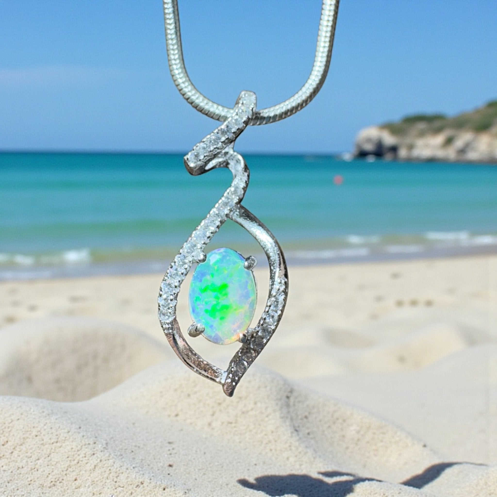 The Barossa Bloom ~ 0.7ct Lightning Ridge Opal 925 Silver Pendant