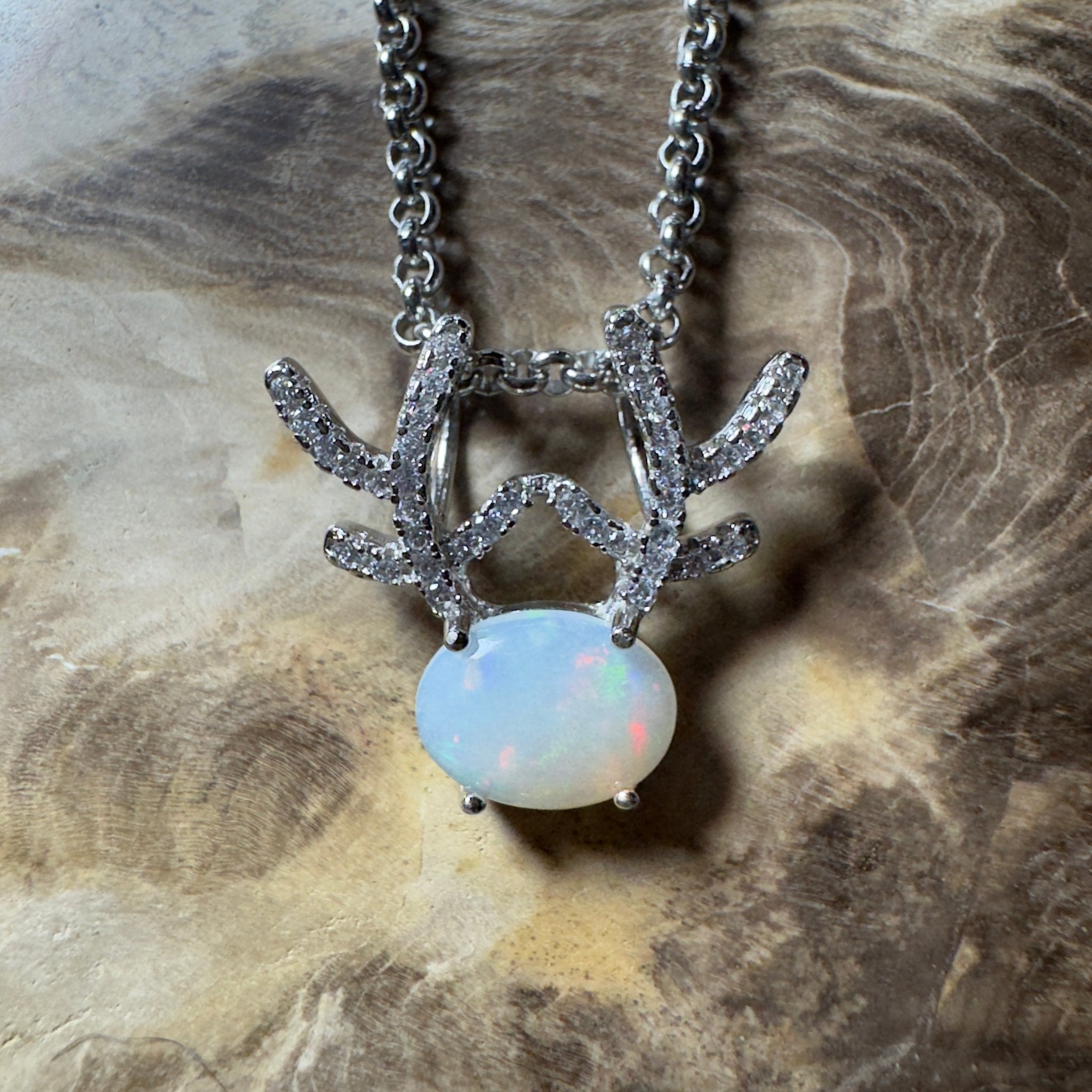 The Hamersley Range ~ 0.8ct Coober Pedy Opal 925 Silver Pendant