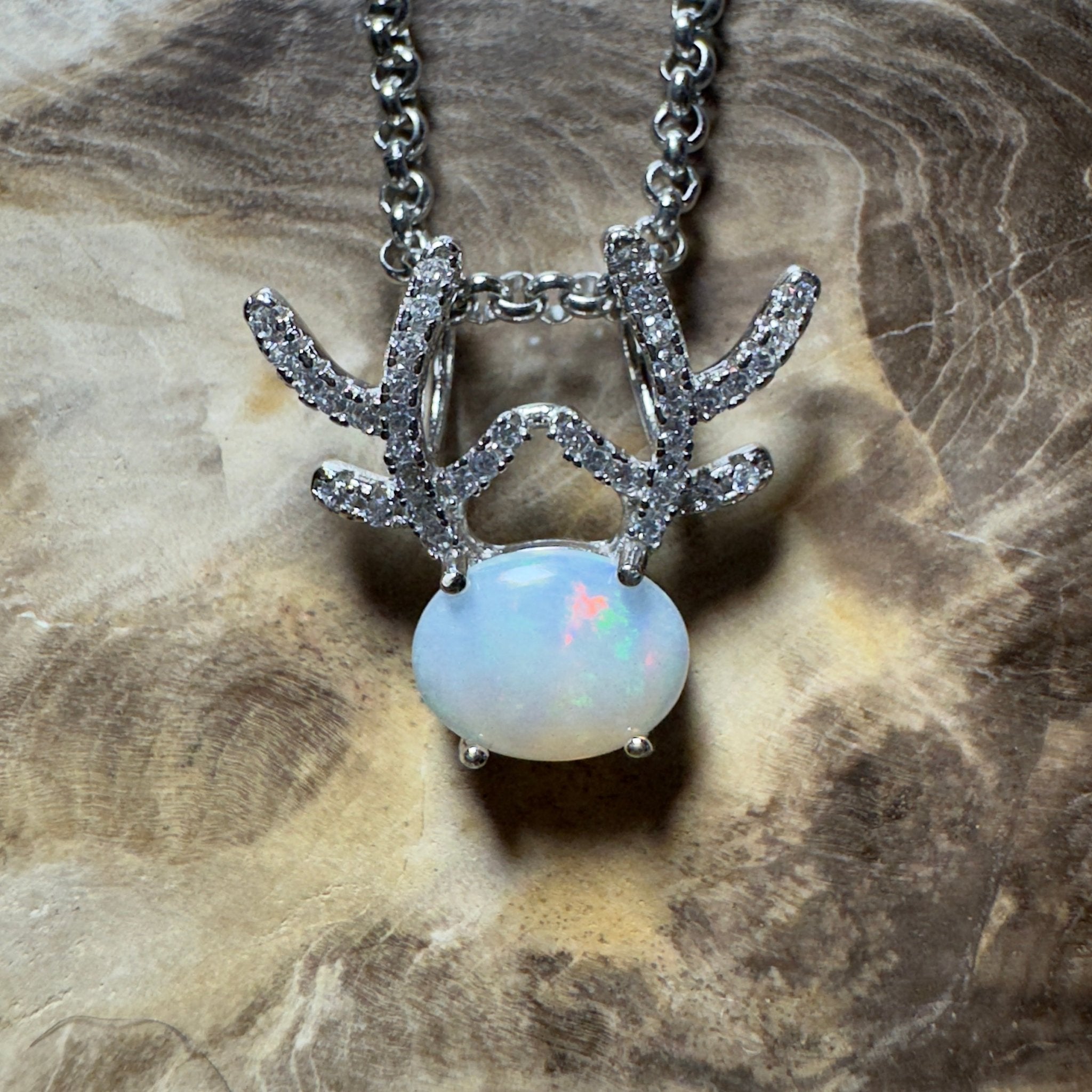 The Hamersley Range ~ 0.8ct Coober Pedy Opal 925 Silver Pendant