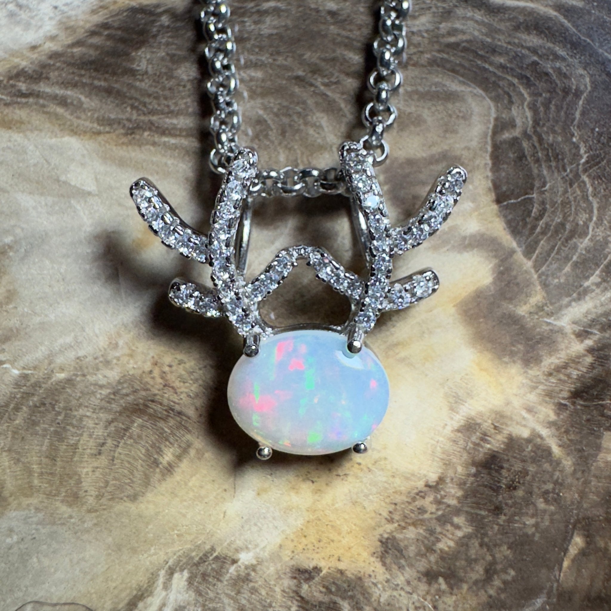The Hamersley Range ~ 0.8ct Coober Pedy Opal 925 Silver Pendant