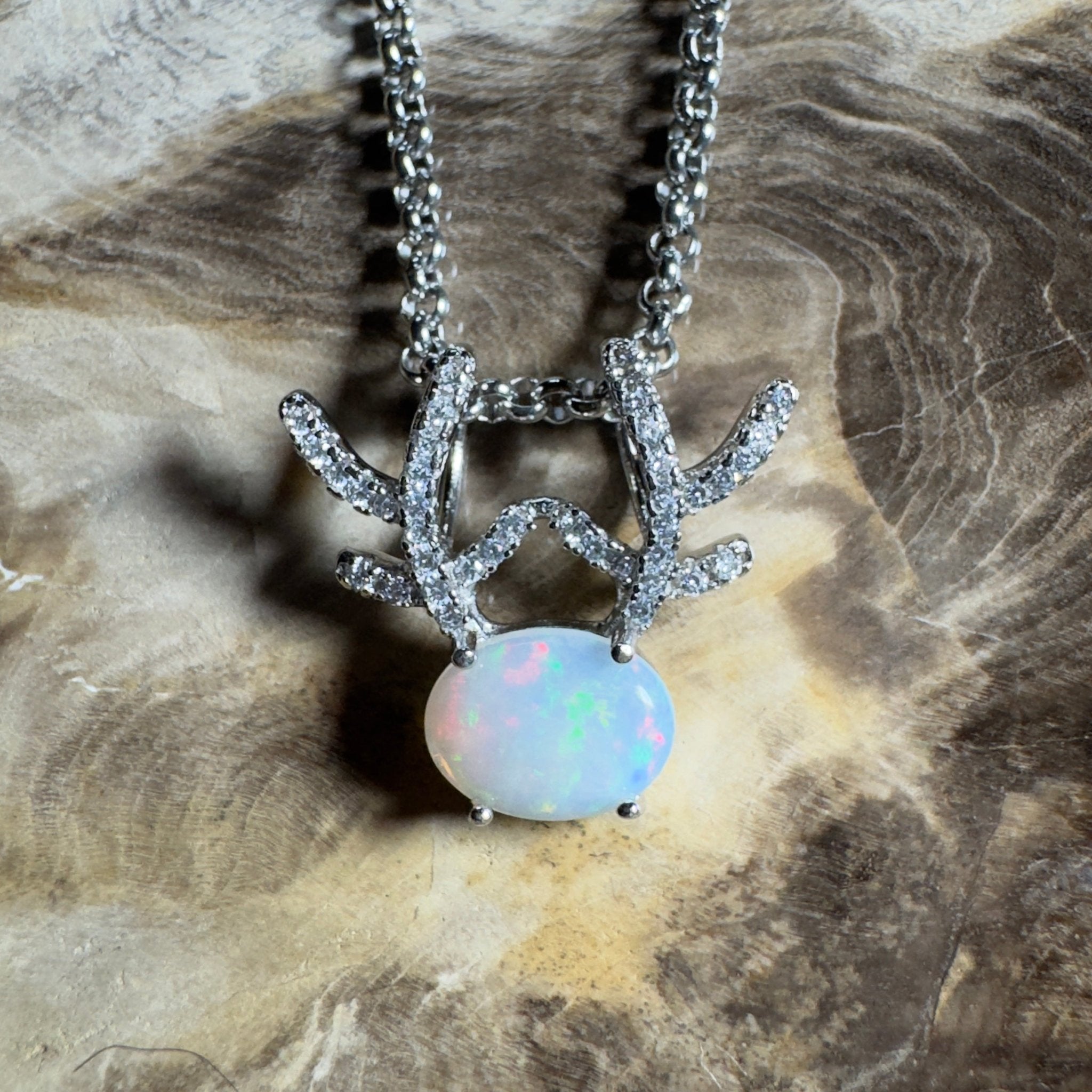 The Hamersley Range ~ 0.8ct Coober Pedy Opal 925 Silver Pendant
