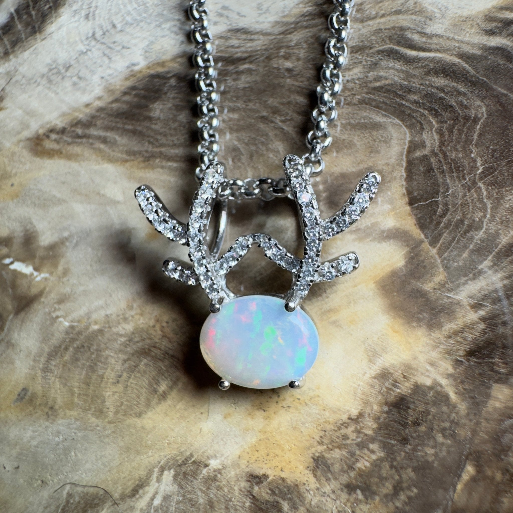 The Hamersley Range ~ 0.8ct Coober Pedy Opal 925 Silver Pendant