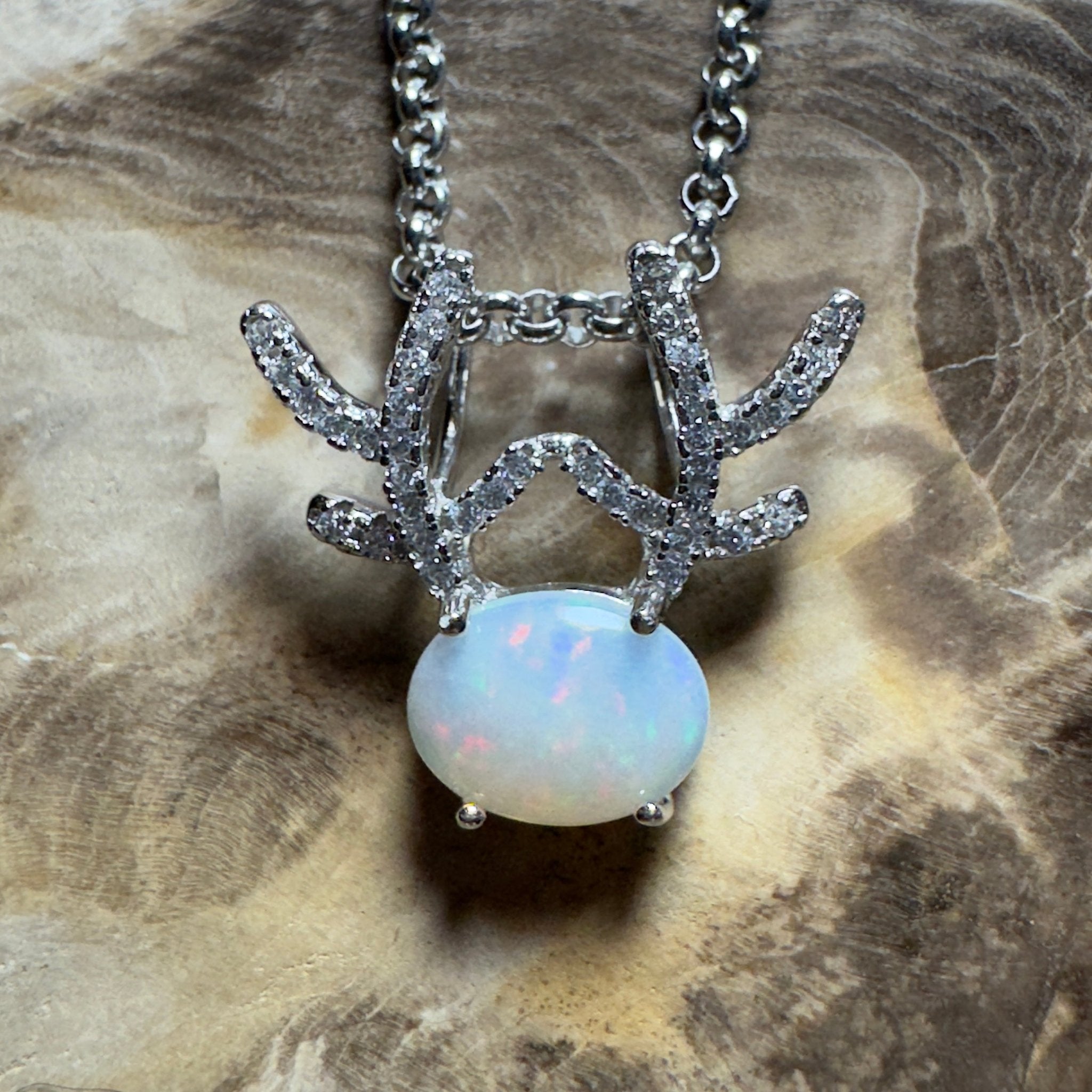 The Hamersley Range ~ 0.8ct Coober Pedy Opal 925 Silver Pendant