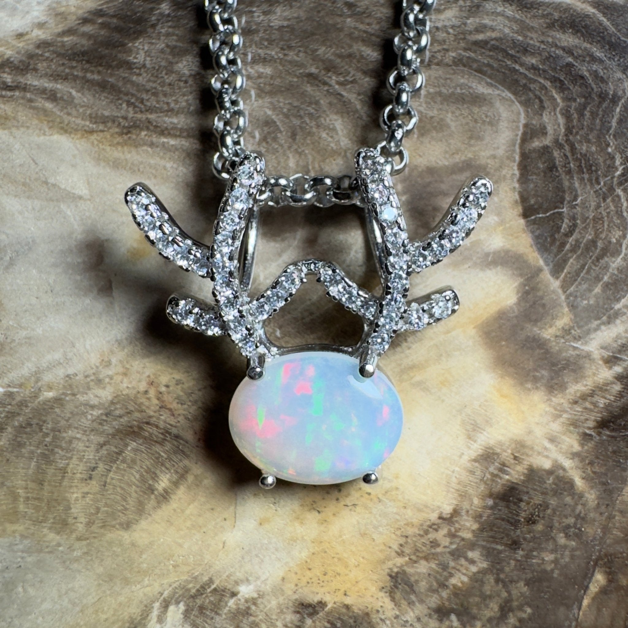 The Hamersley Range ~ 0.8ct Coober Pedy Opal 925 Silver Pendant