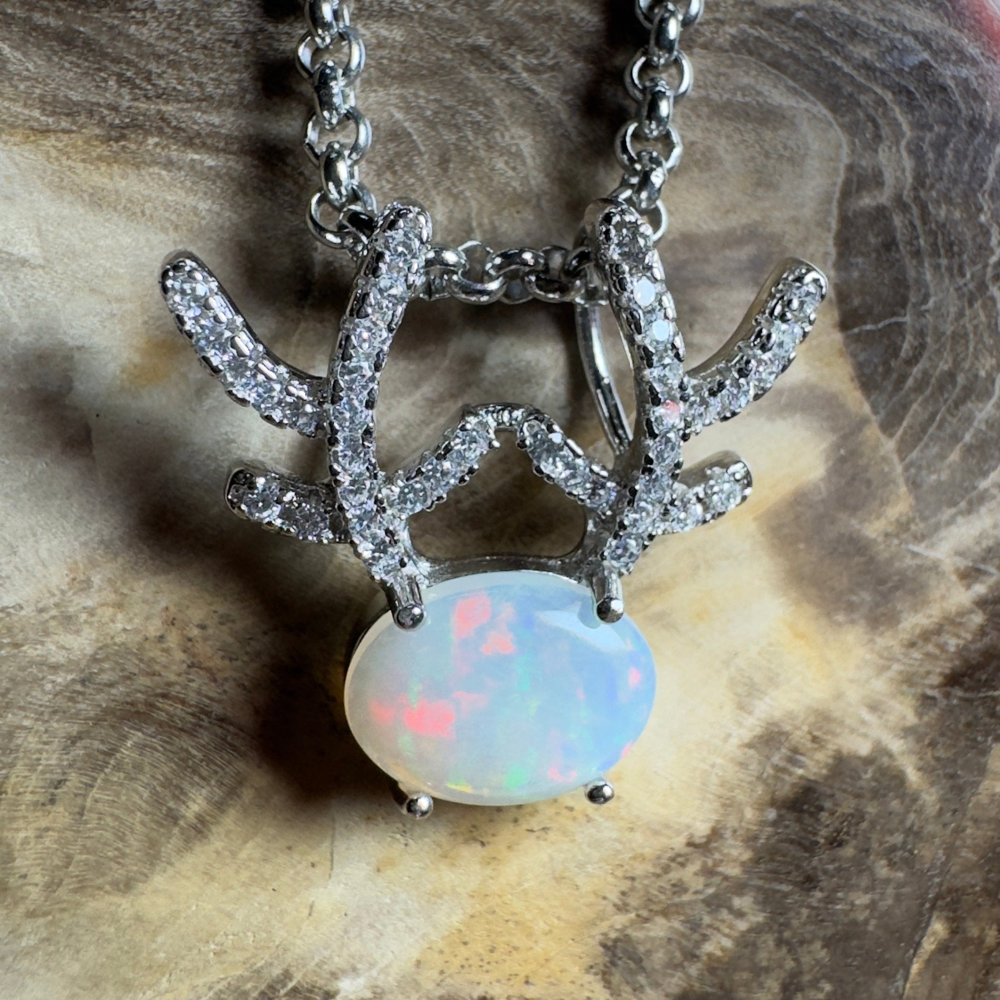 The Hamersley Range ~ 0.8ct Coober Pedy Opal 925 Silver Pendant