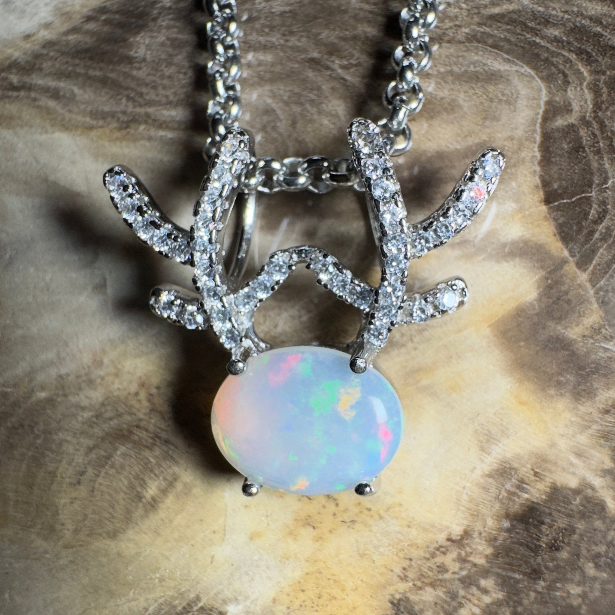 The Hamersley Range ~ 0.8ct Coober Pedy Opal 925 Silver Pendant