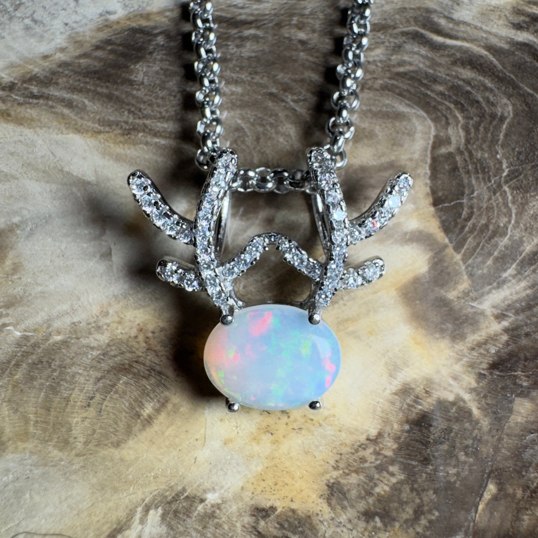 The Hamersley Range ~ 0.8ct Coober Pedy Opal 925 Silver Pendant