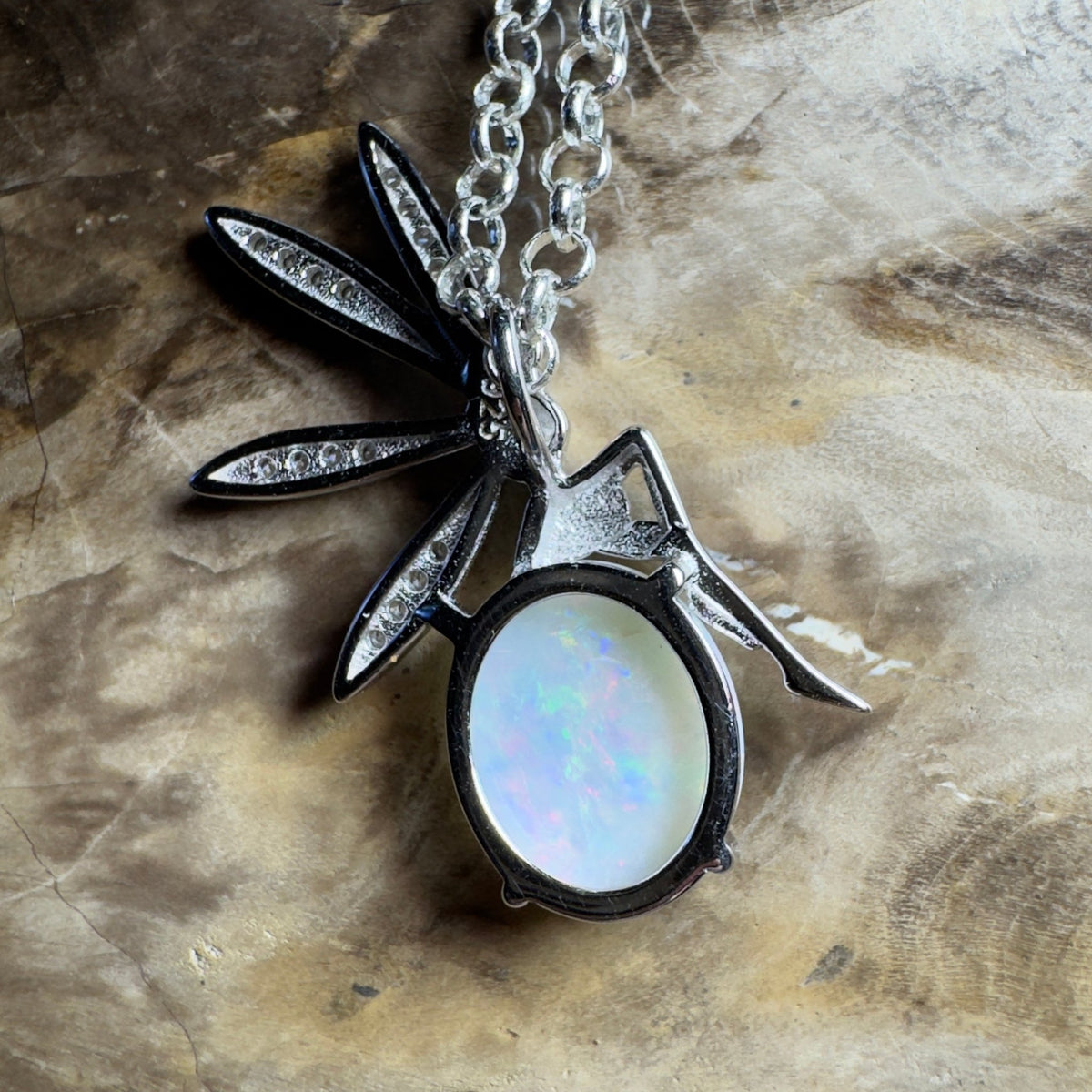 The Kakadu Fairy ~ 2ct Coober Pedy Opal 925 Silver Pendant