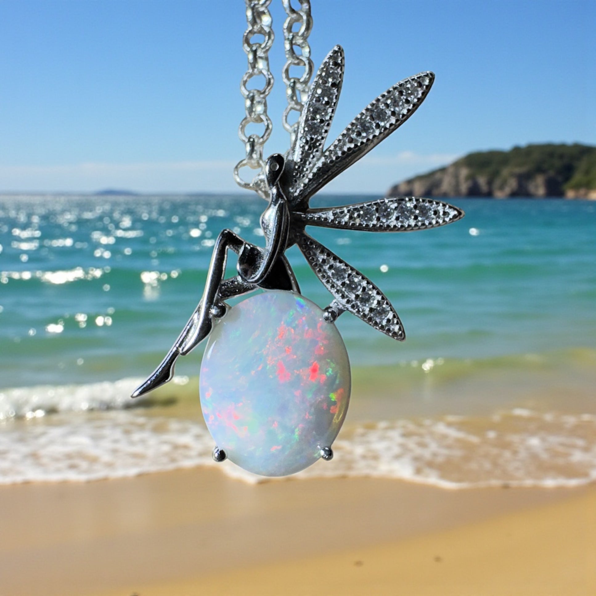 The Kakadu Fairy ~ 2ct Coober Pedy Opal 925 Silver Pendant