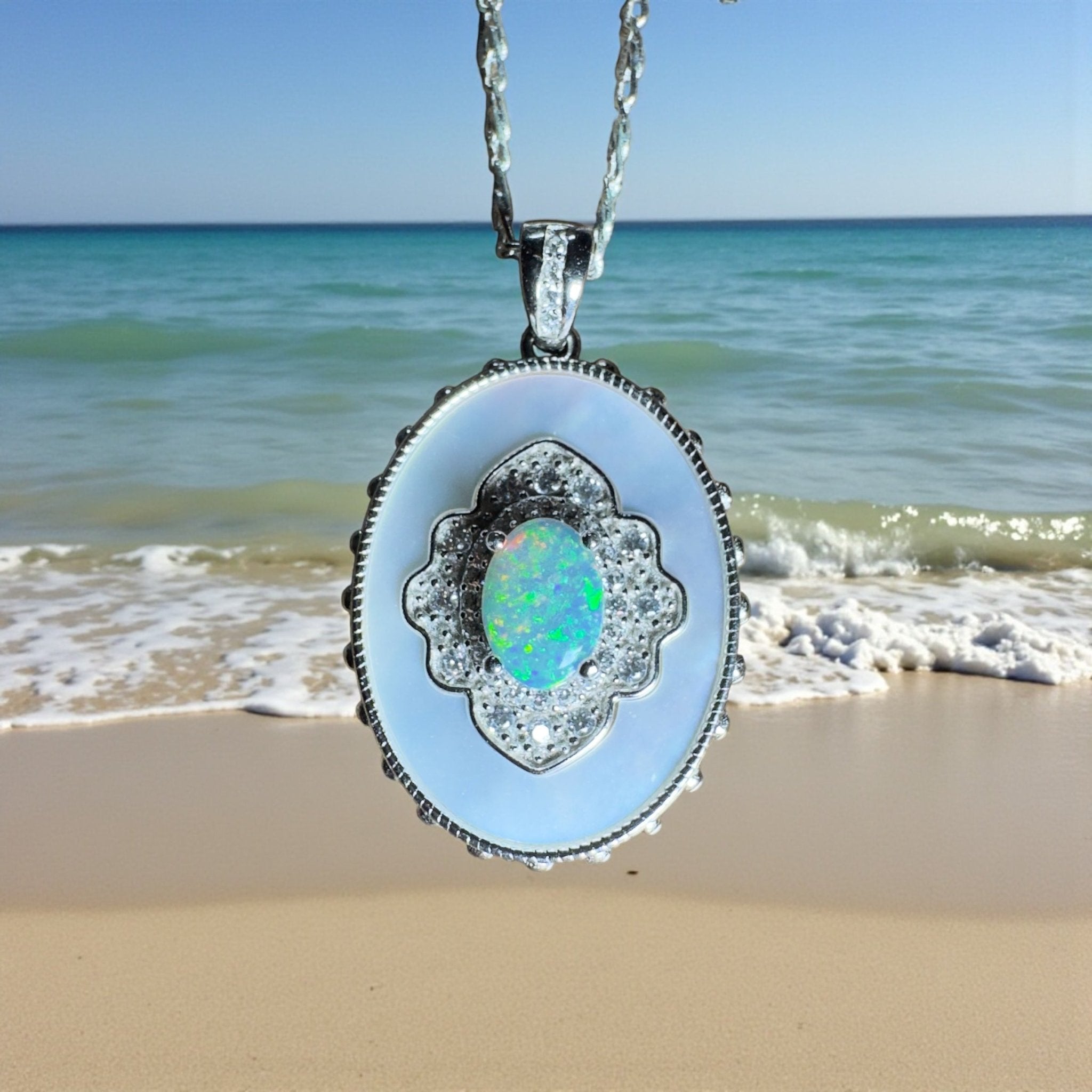 The Kings Canyon Medallion ~ 0.8ct Lightning Ridge Opal 925 Silver Pendant