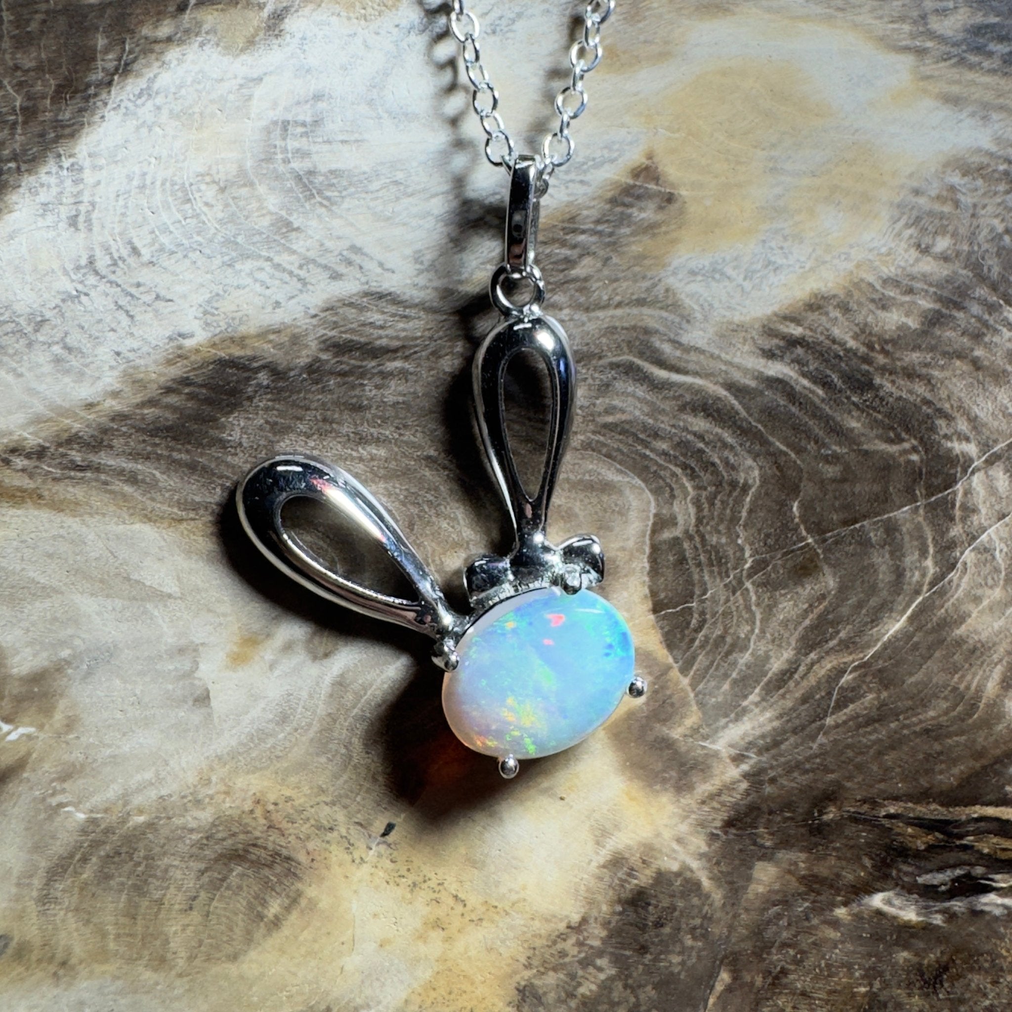 The Ningaloo Hop ~ 1.2ct Lightning Ridge Opal 925 Silver Pendant