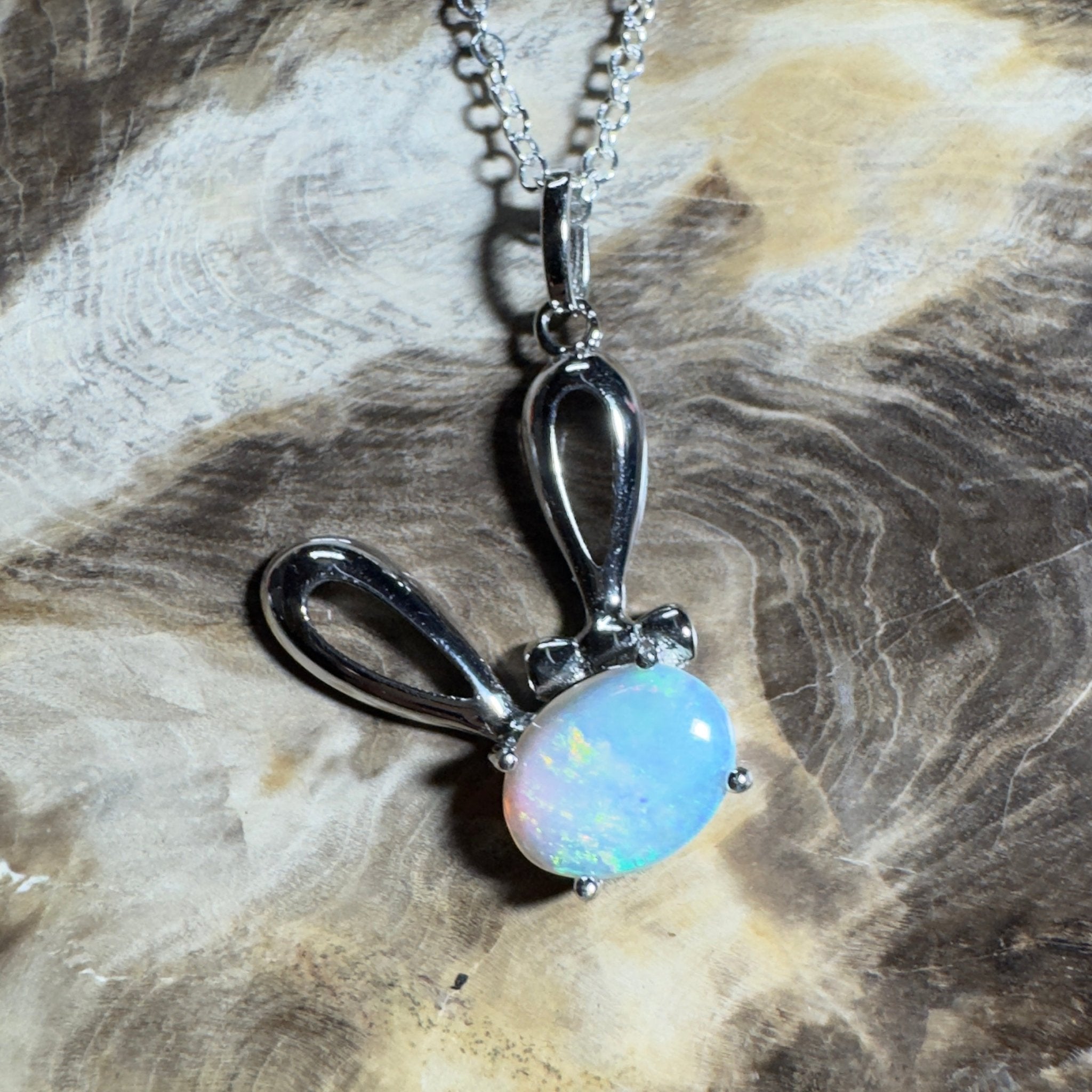 The Ningaloo Hop ~ 1.2ct Lightning Ridge Opal 925 Silver Pendant