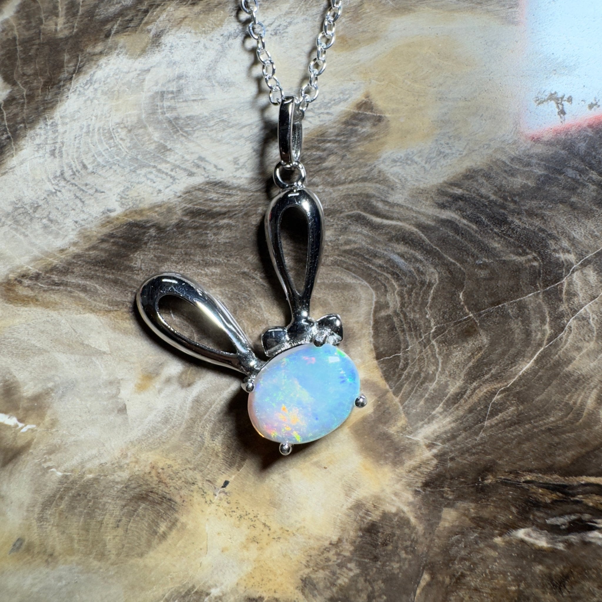 The Ningaloo Hop ~ 1.2ct Lightning Ridge Opal 925 Silver Pendant