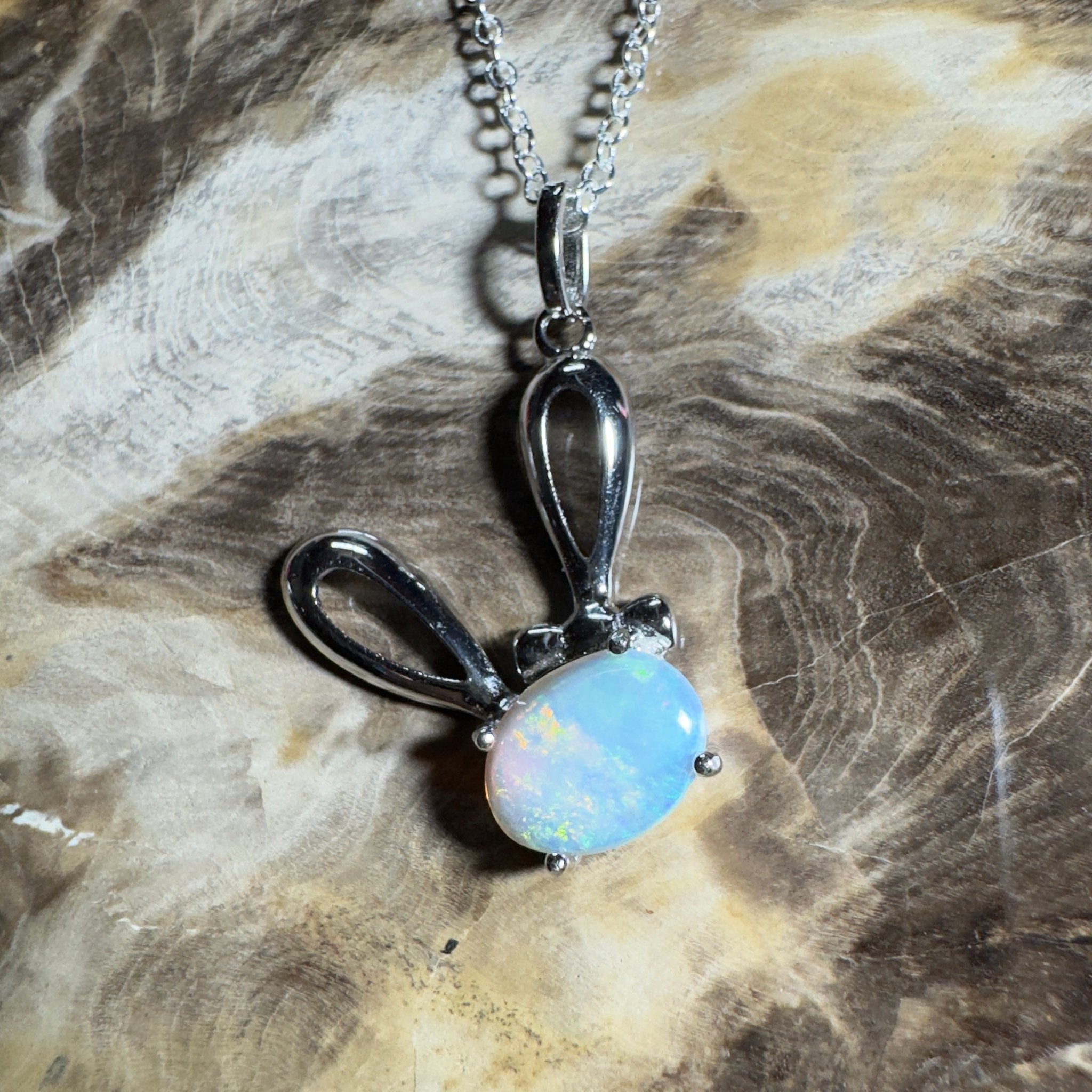 The Ningaloo Hop ~ 1.2ct Lightning Ridge Opal 925 Silver Pendant