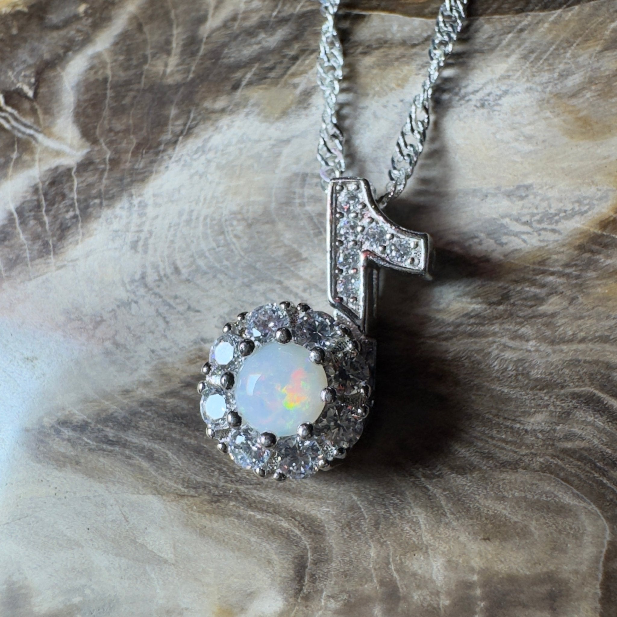 The Shark Bay Shimmer ~ 0.4ct Coober Pedy Opal Sterling Silver Pendant