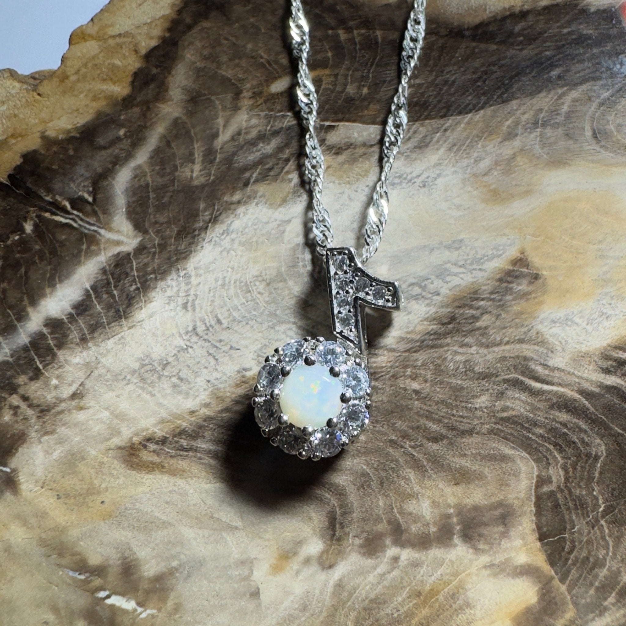 The Shark Bay Shimmer ~ 0.4ct Coober Pedy Opal Sterling Silver Pendant