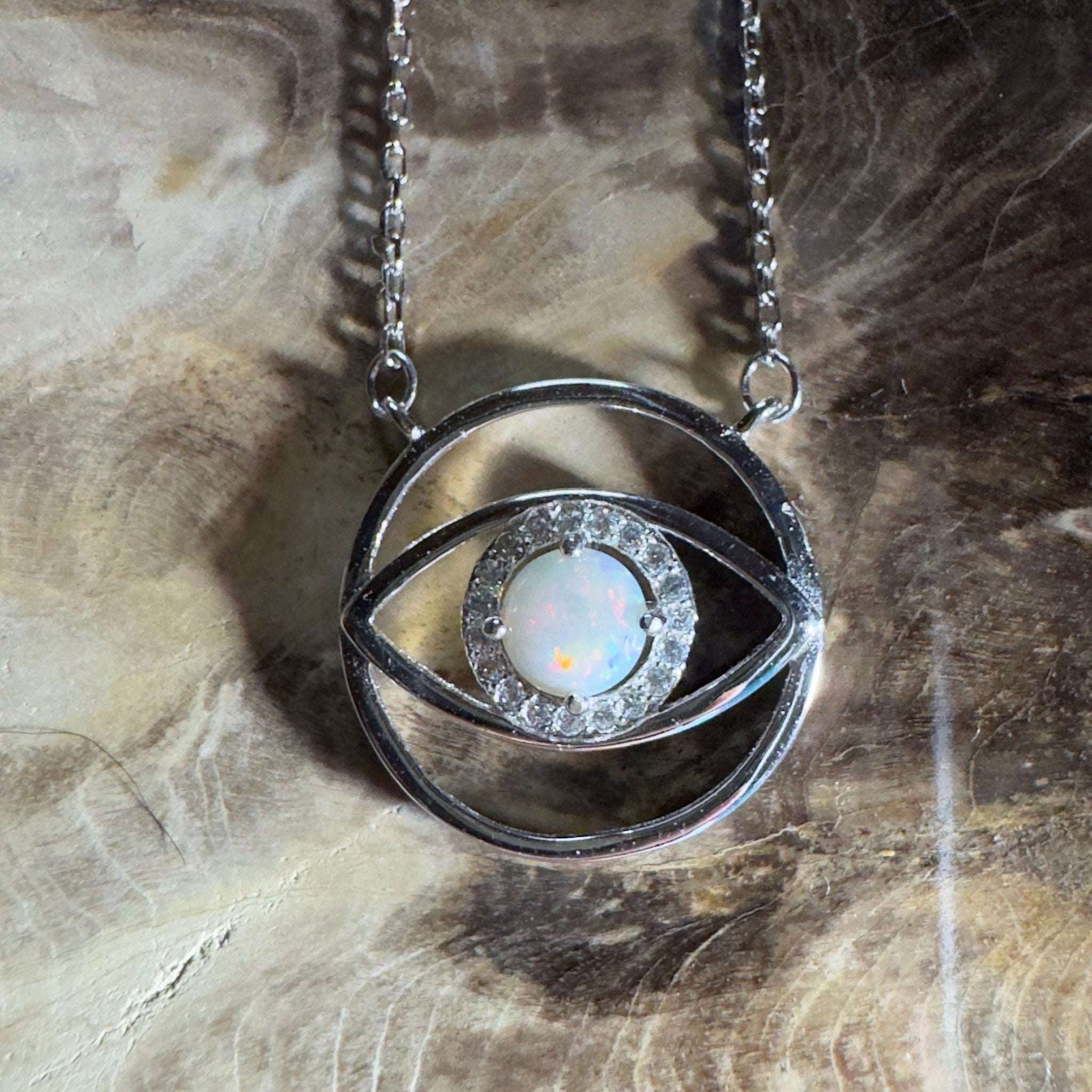 The Wilpena Pound ~ 0.4ct Coober Pedy Opal 925 Silver Pendant