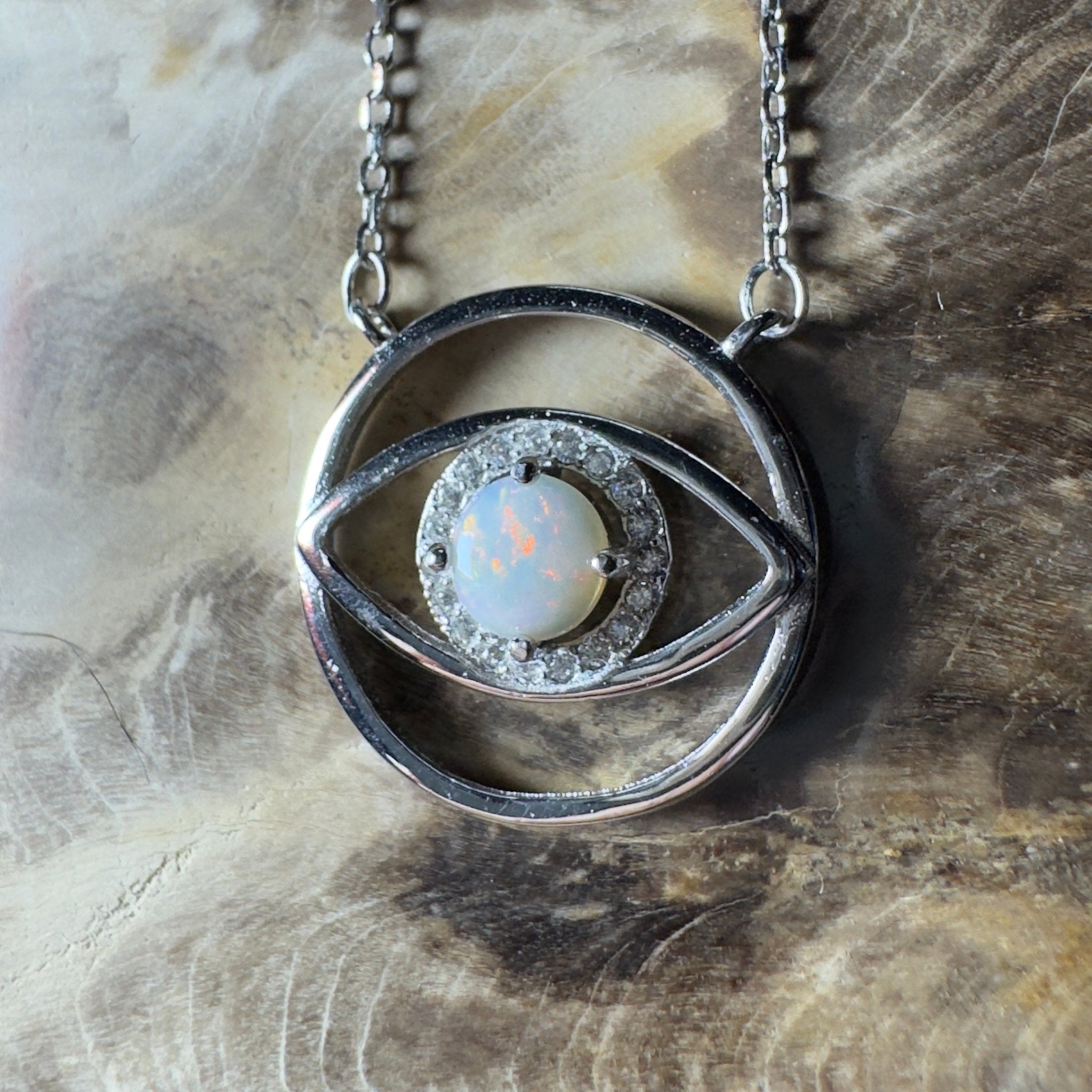 The Wilpena Pound ~ 0.4ct Coober Pedy Opal 925 Silver Pendant