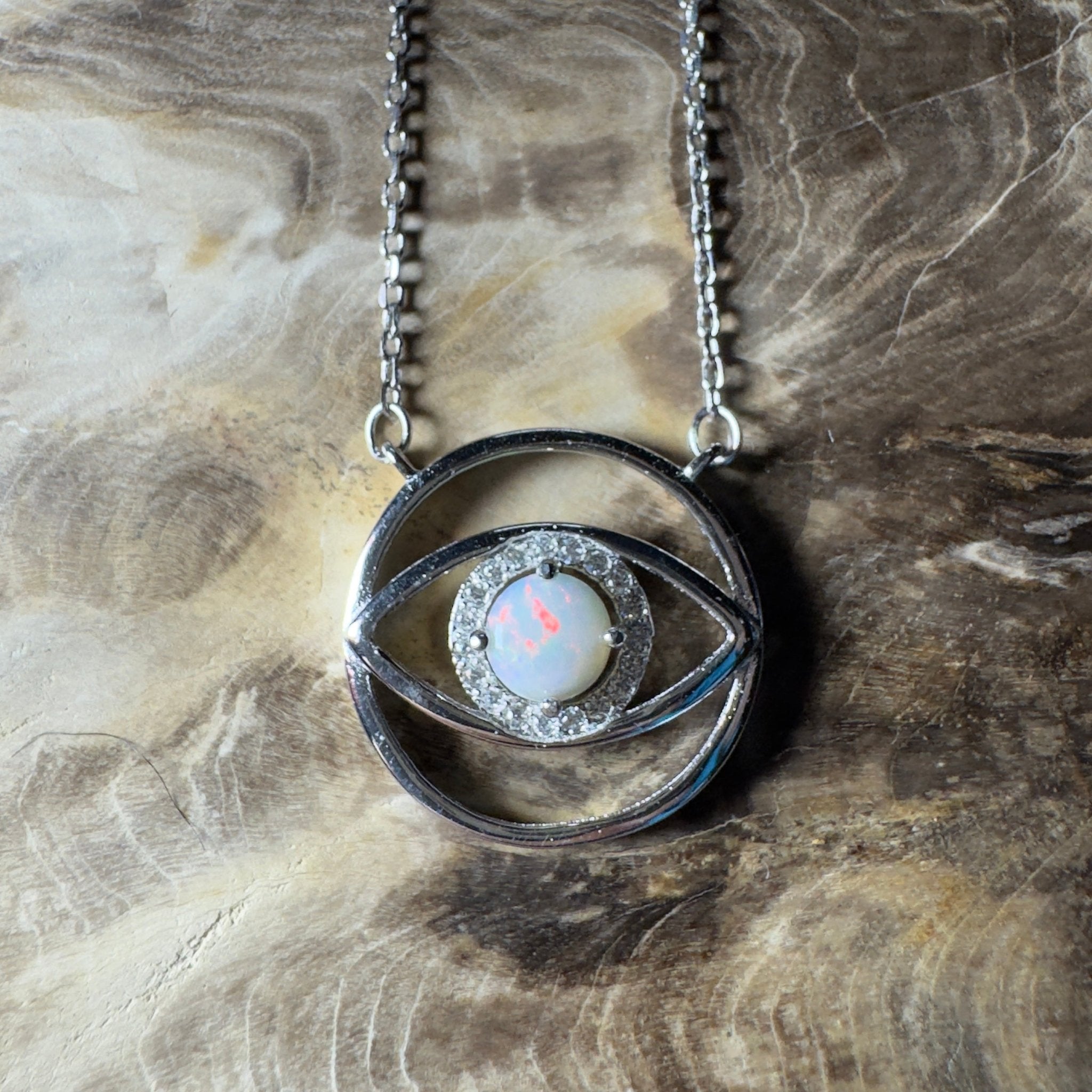 The Wilpena Pound ~ 0.4ct Coober Pedy Opal 925 Silver Pendant