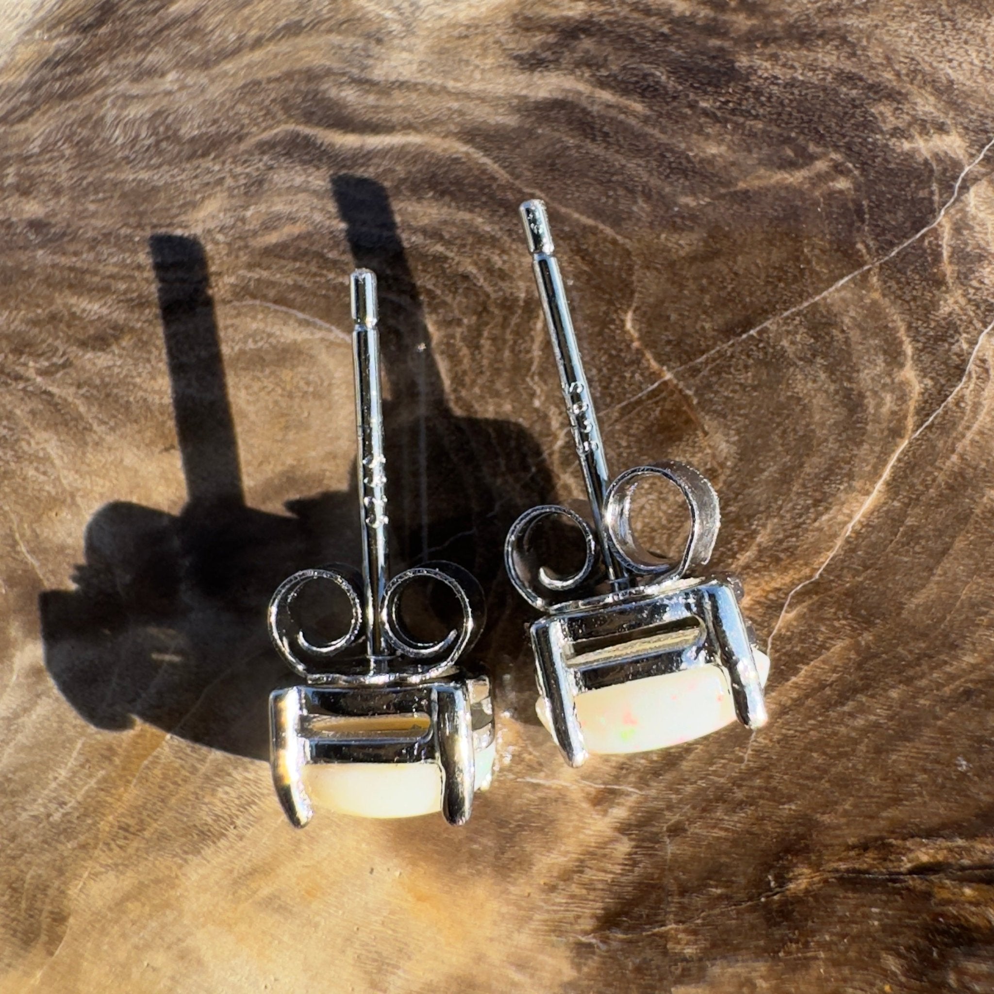 Toorale Light ~ 0.6ct Coober Pedy Opal Sterling Silver Earrings